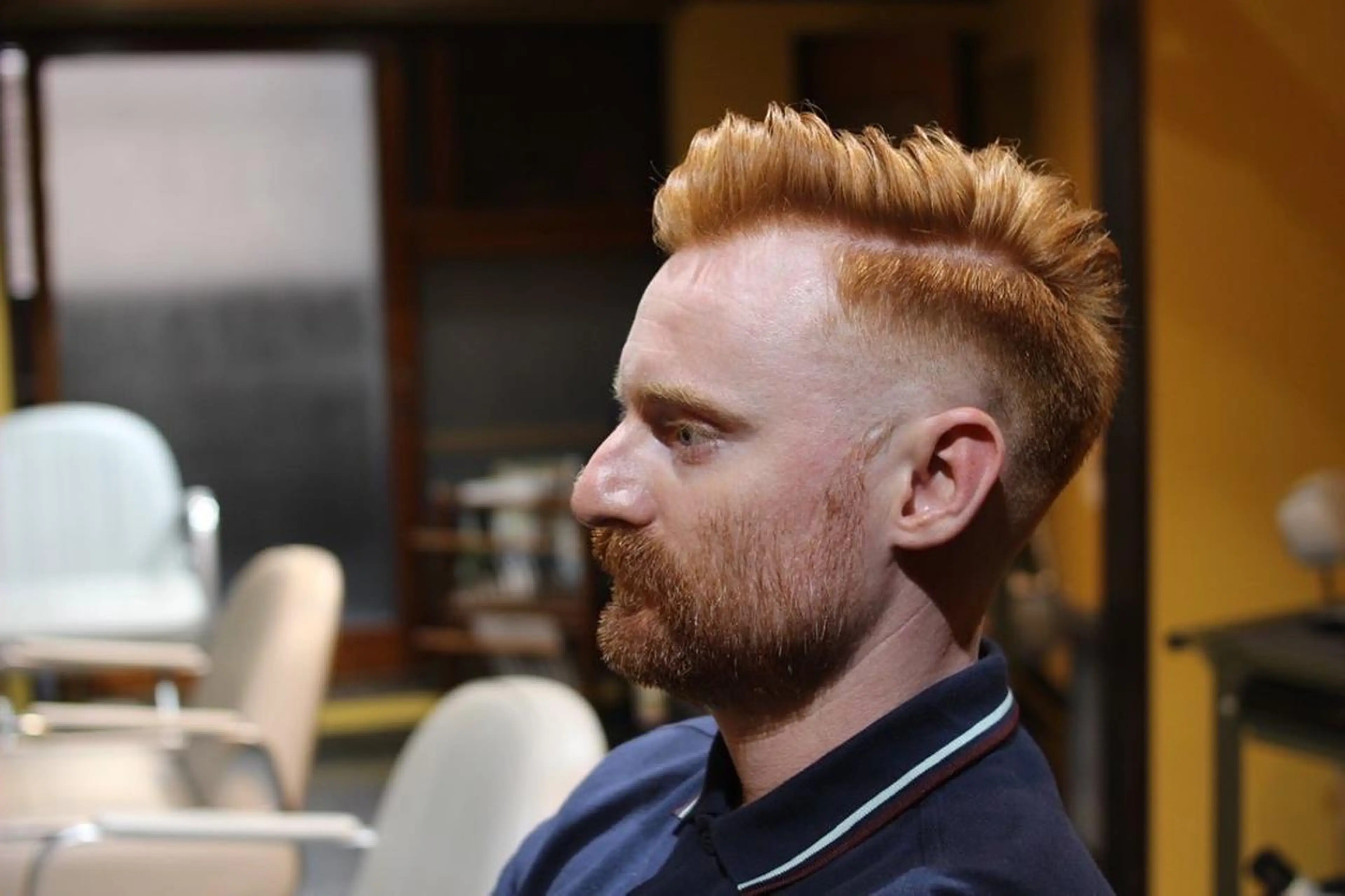 ショート カラー メンズ フェードカット 七三 スキンフェード メンズカット/パーマ 福島区SOSOのヘアスタイル