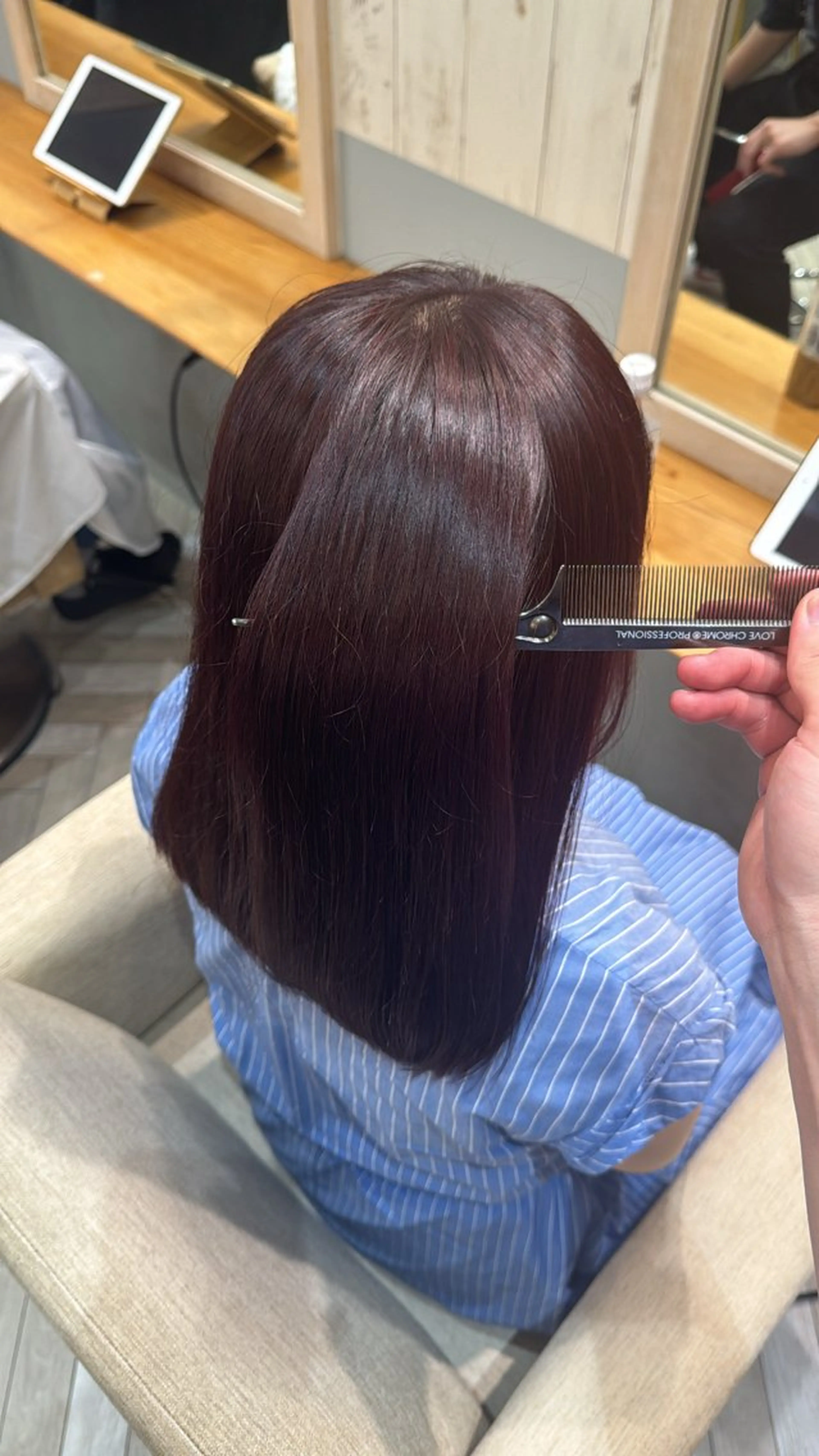 ロング カラー 縮毛矯正 絶対垢抜けレイヤー/ 透明感カラーリョウヤのヘアスタイル