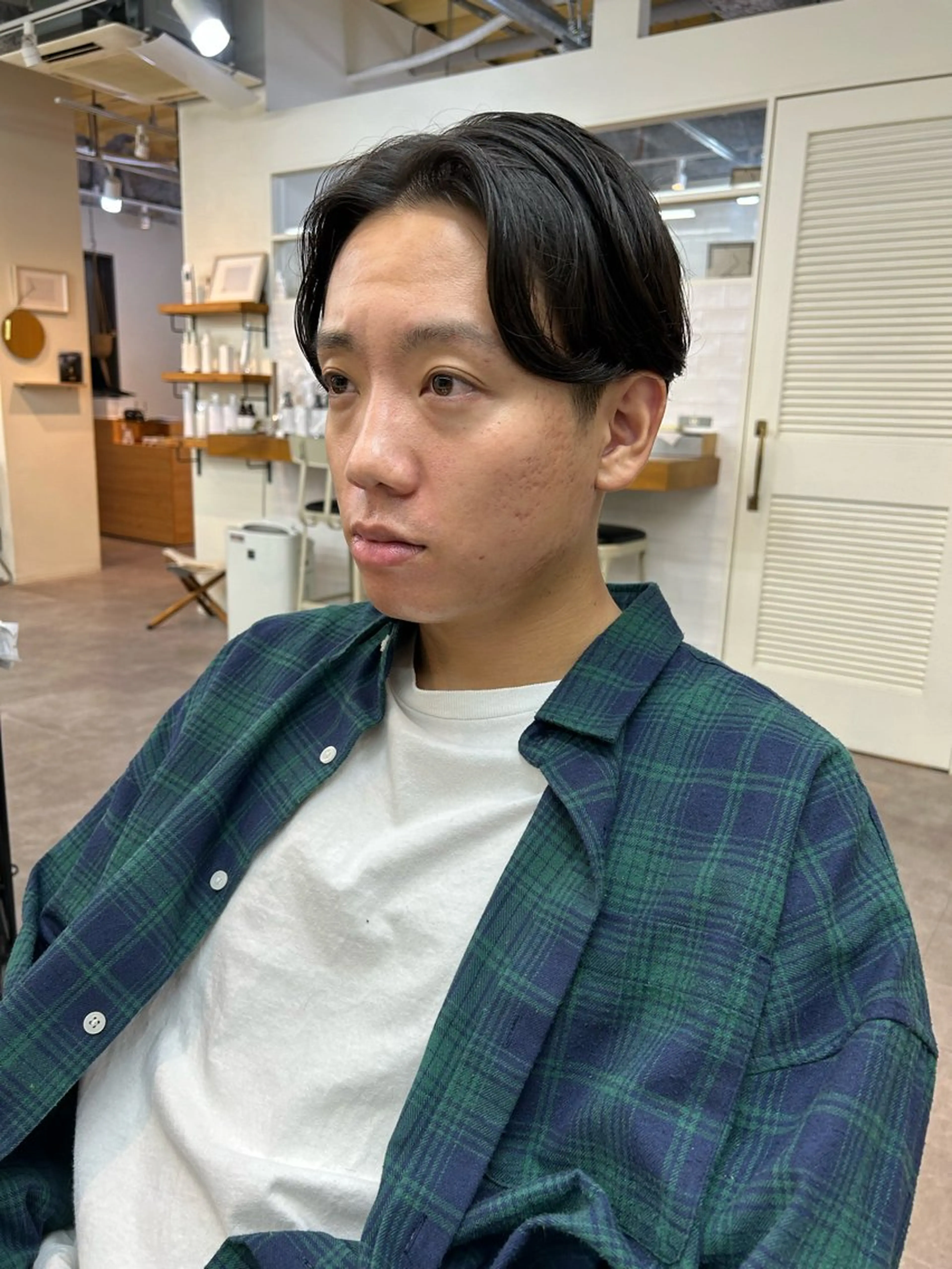 メンズ カット yumeka🩶ボブ 暖色/透け感カラーのヘアスタイル