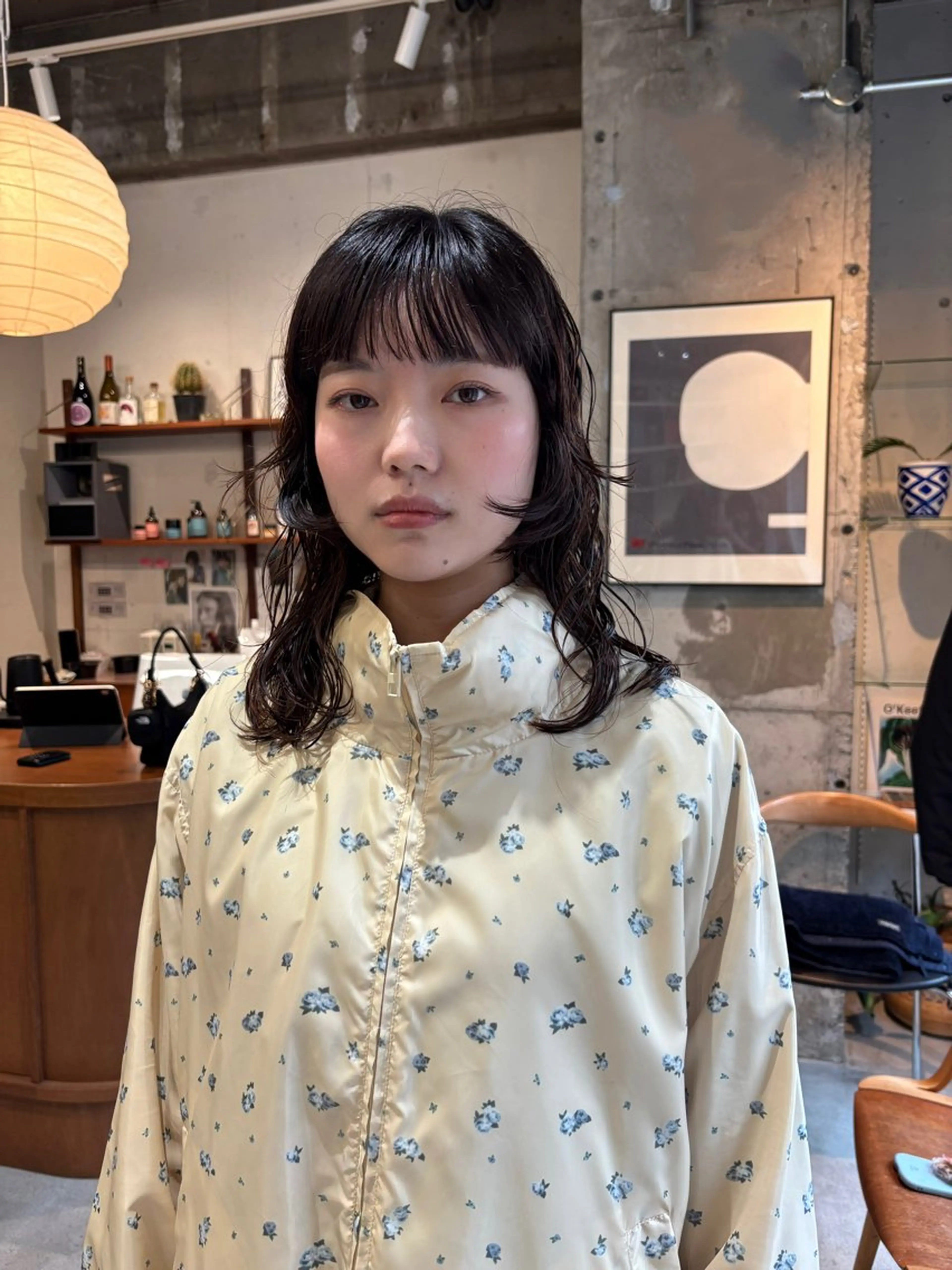 セミロング パーマ カット パーマ 永田 愛莉のヘアスタイル