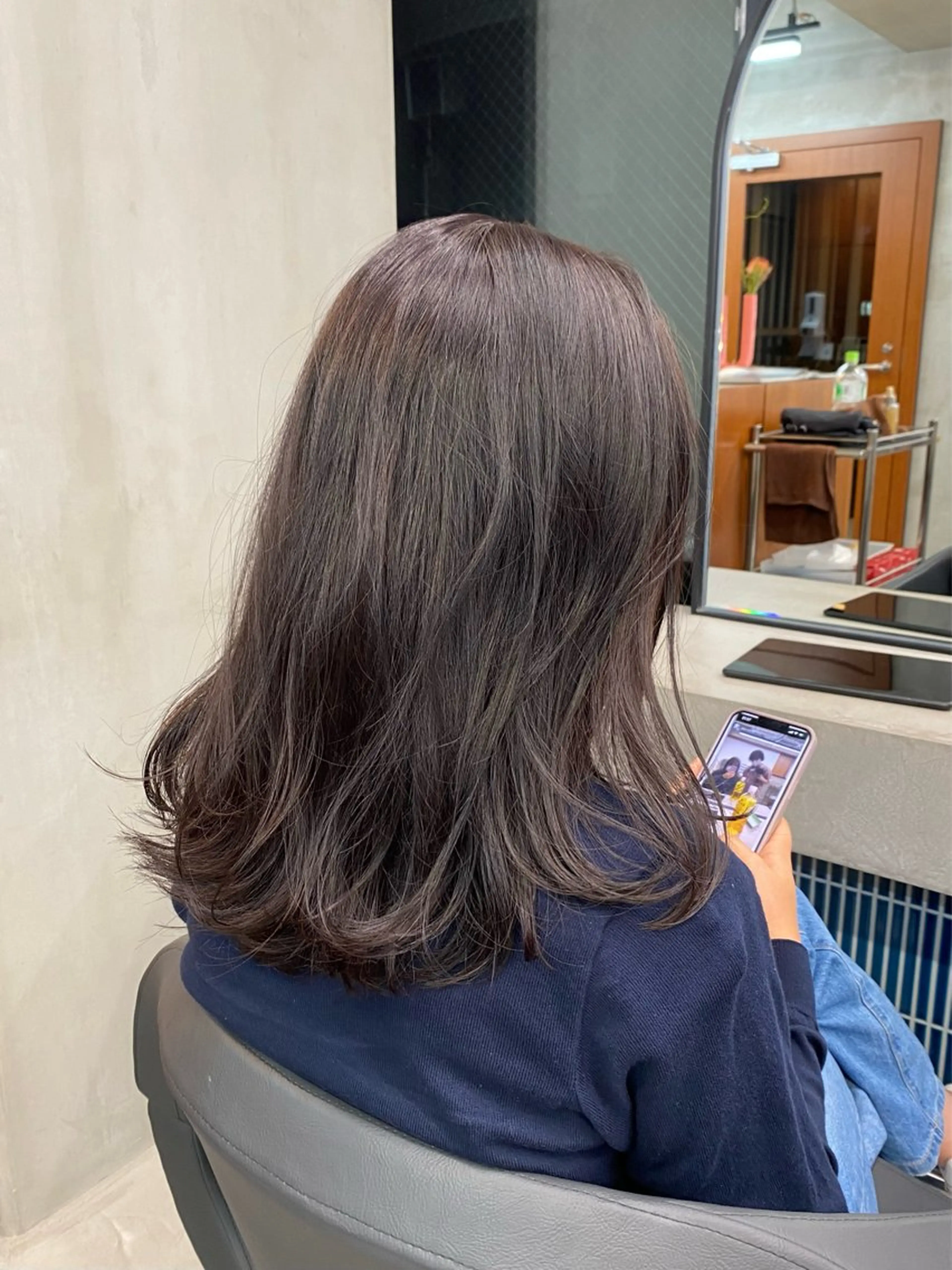 ロング カラー ヘアカラー トリートメント YUUKI/ウルフ .ボブパーマのヘアスタイル