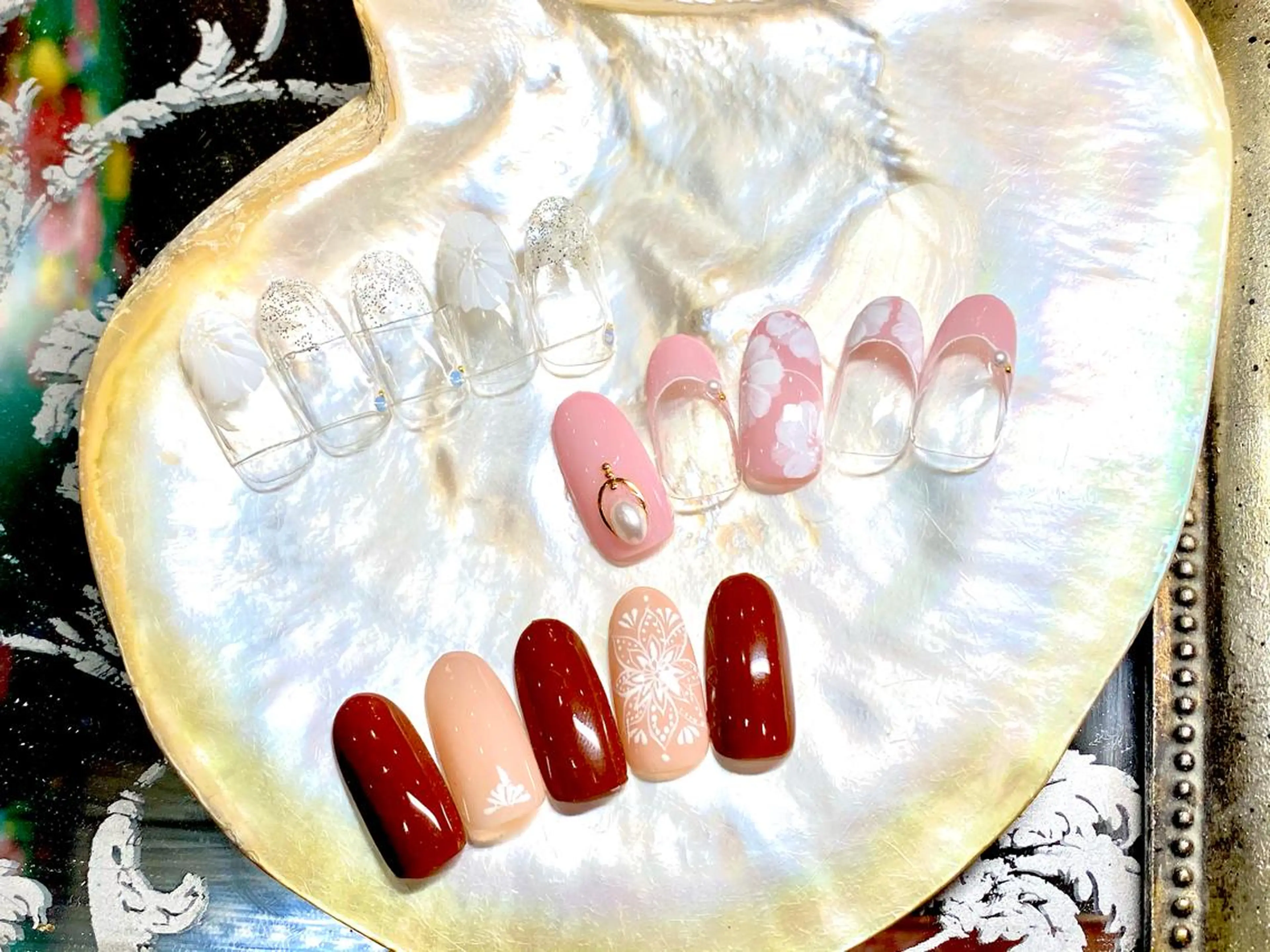 ショート カラー ネイル ハンドネイル éclat エクラのネイルデザイン