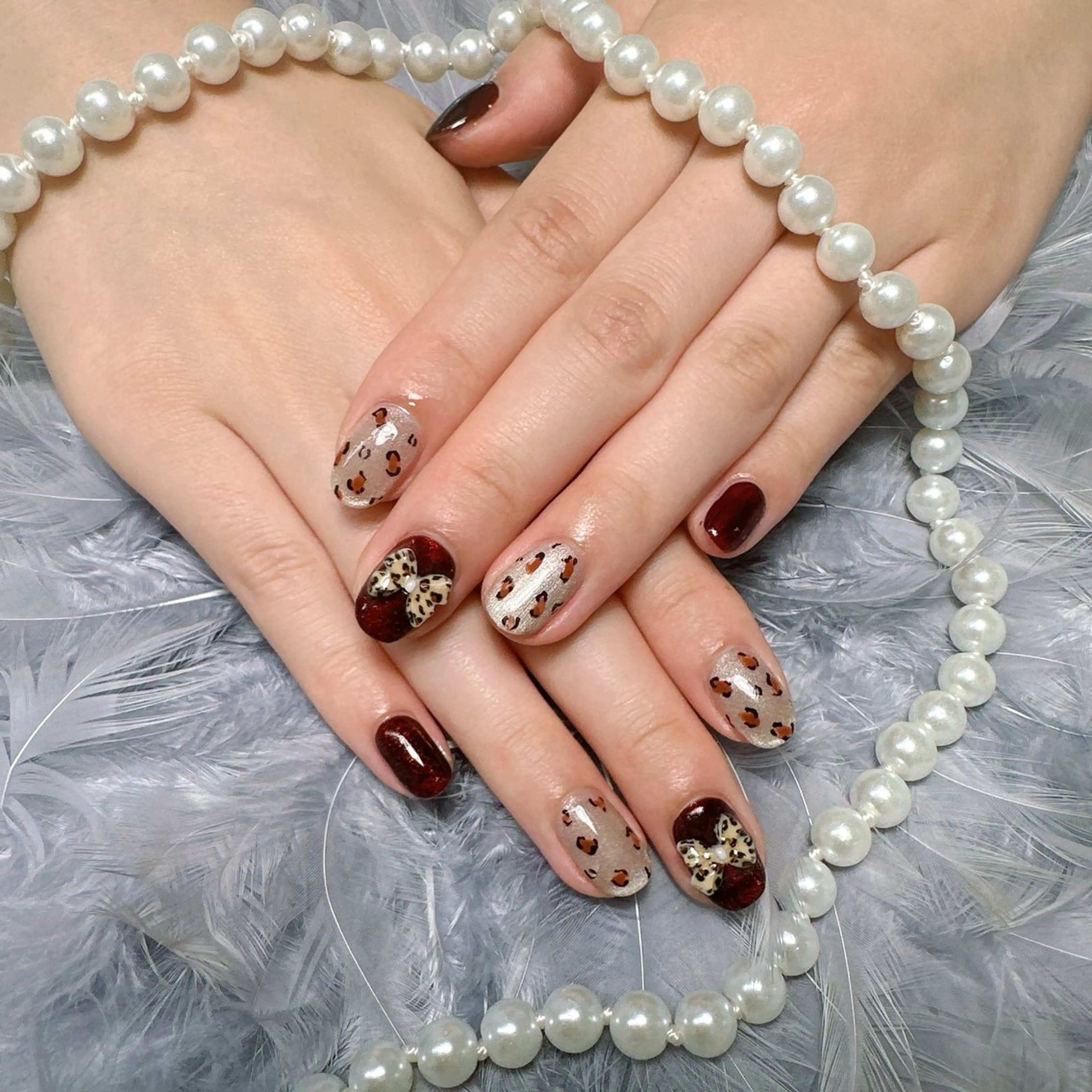 ネイル アニマル柄 マグネットネイル ハンドネイル Pretty Nail Salonのネイルデザイン