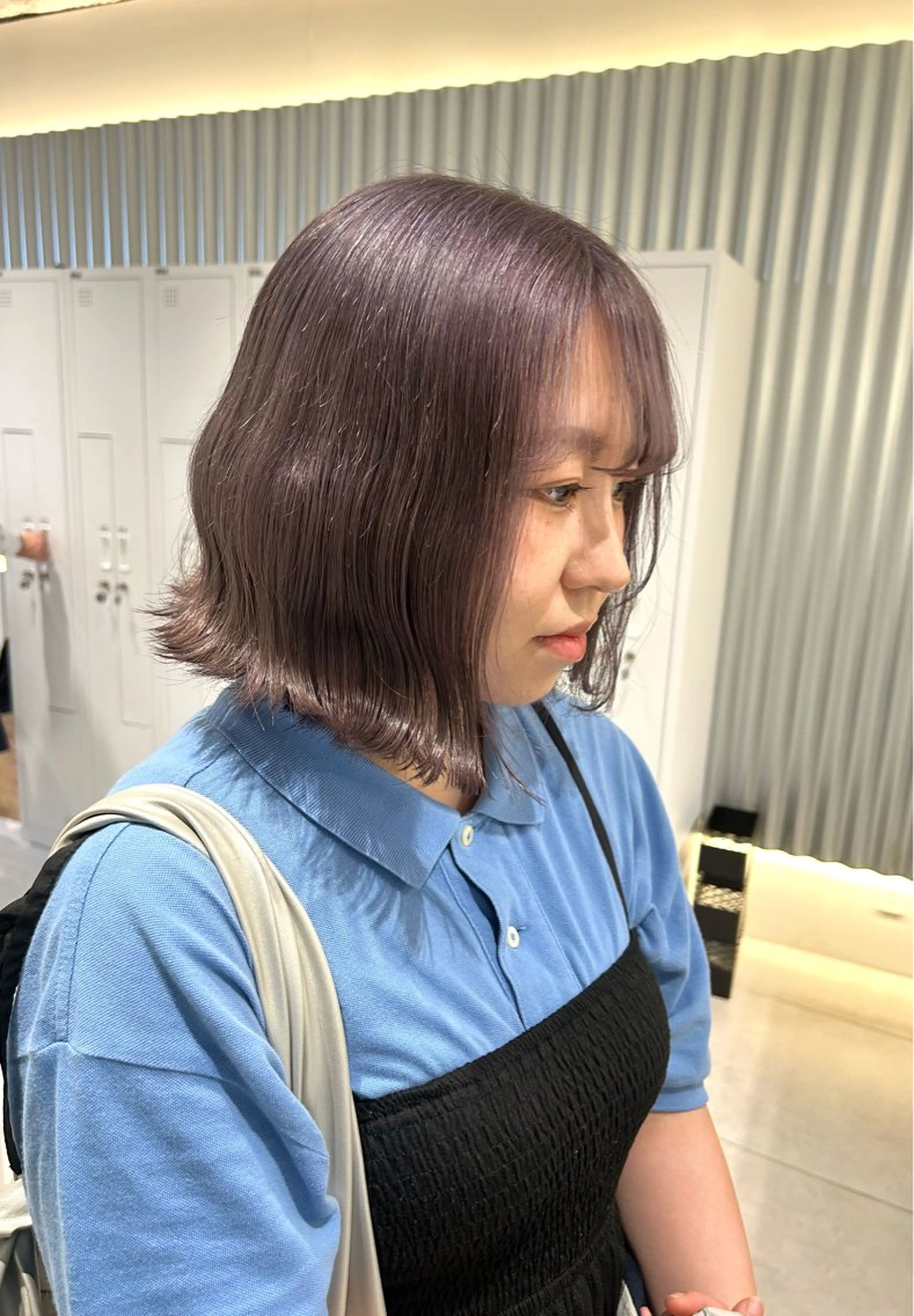 カラー ブリーチ グレージュ ラベンダーカラー ラベンダーグレージュ ラベンダーグレー 🤍垢抜け♡透明感 カラーmoeka🤍のヘアスタイル