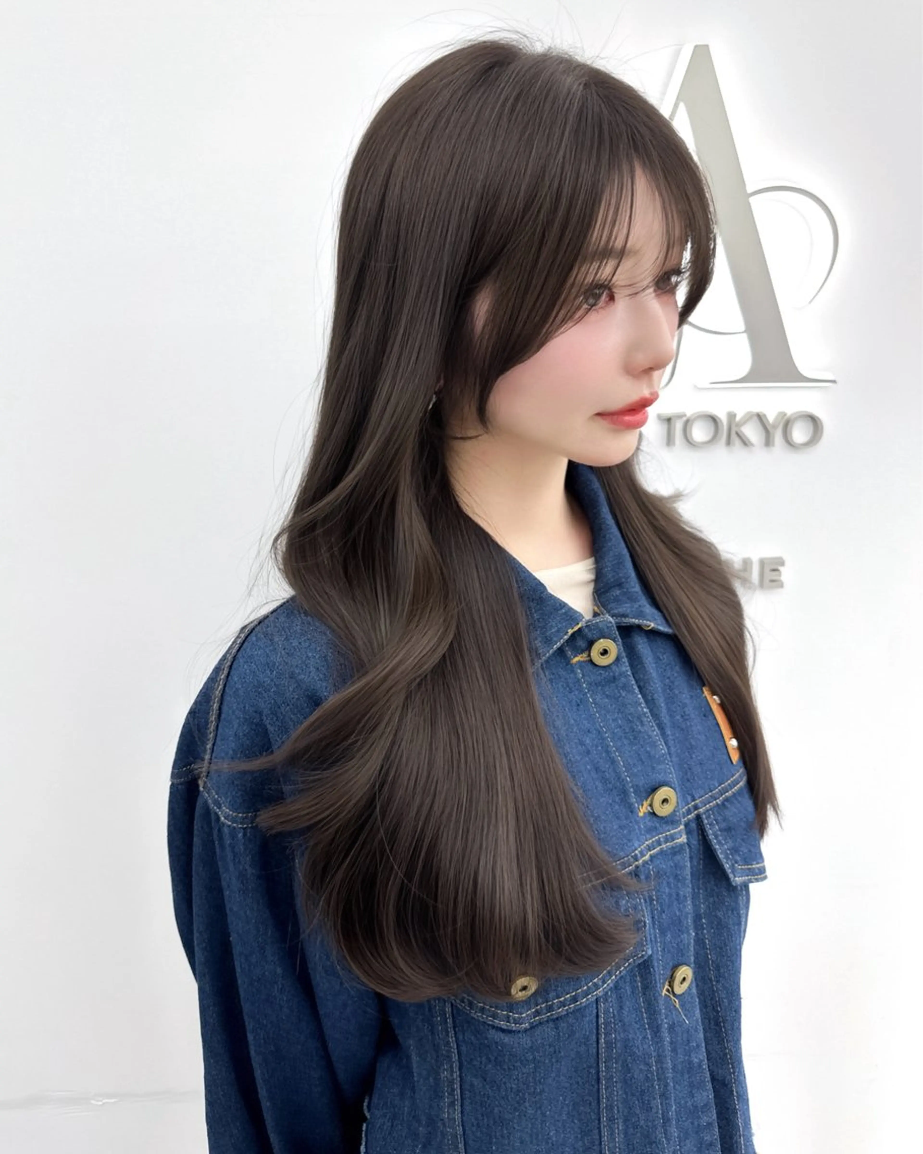 セミロング カラー 韓国風ヘア レイヤーカット カット ヘアカラー トリートメント 顔周り特化/韓国ヘア /レイヤー/吉野幸大のヘアスタイル