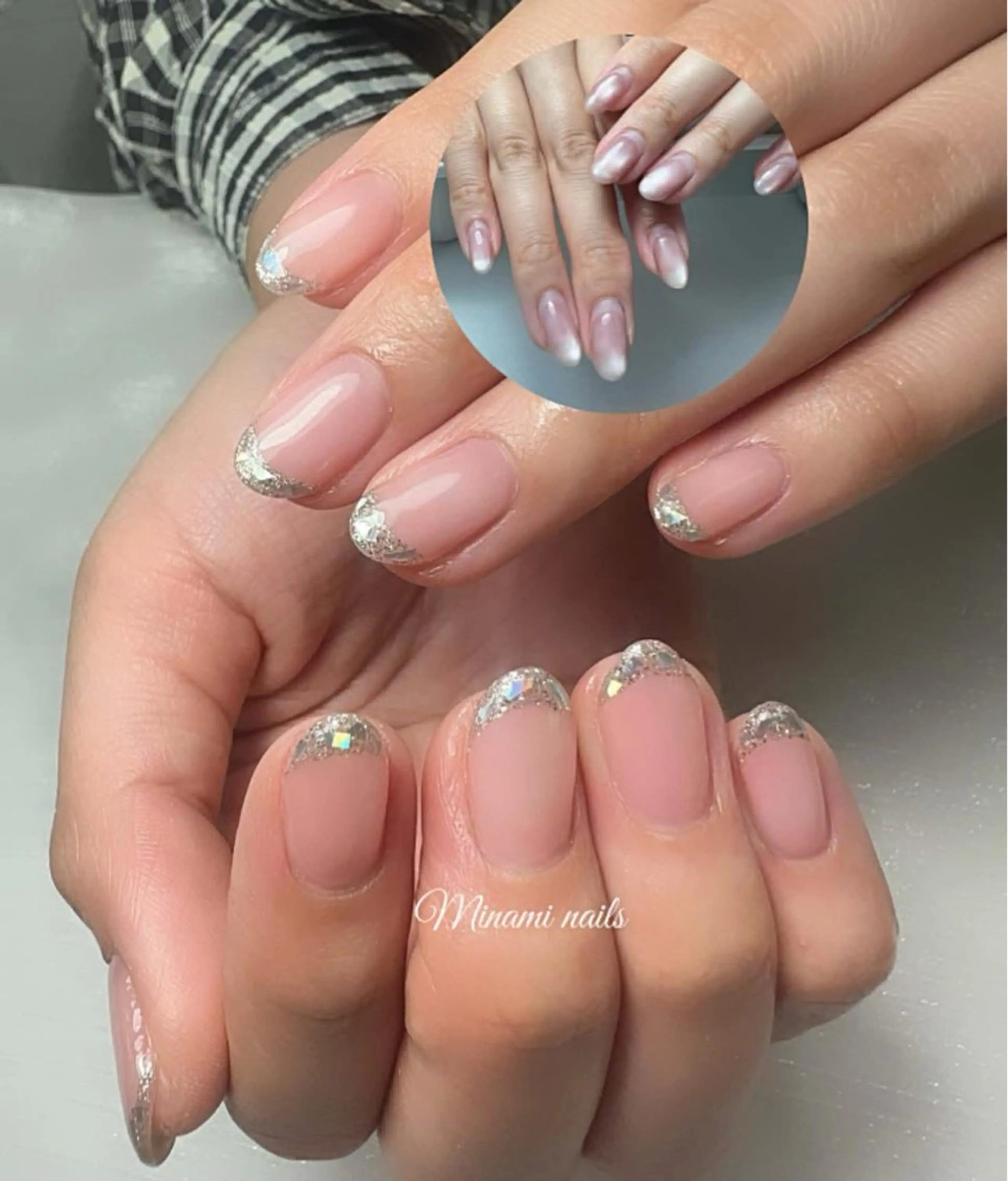 ネイル アートネイル オーロラネイル ガーリー キラキラネイル 韓国ネイル ハンドネイル Minami Nailsのネイルデザイン