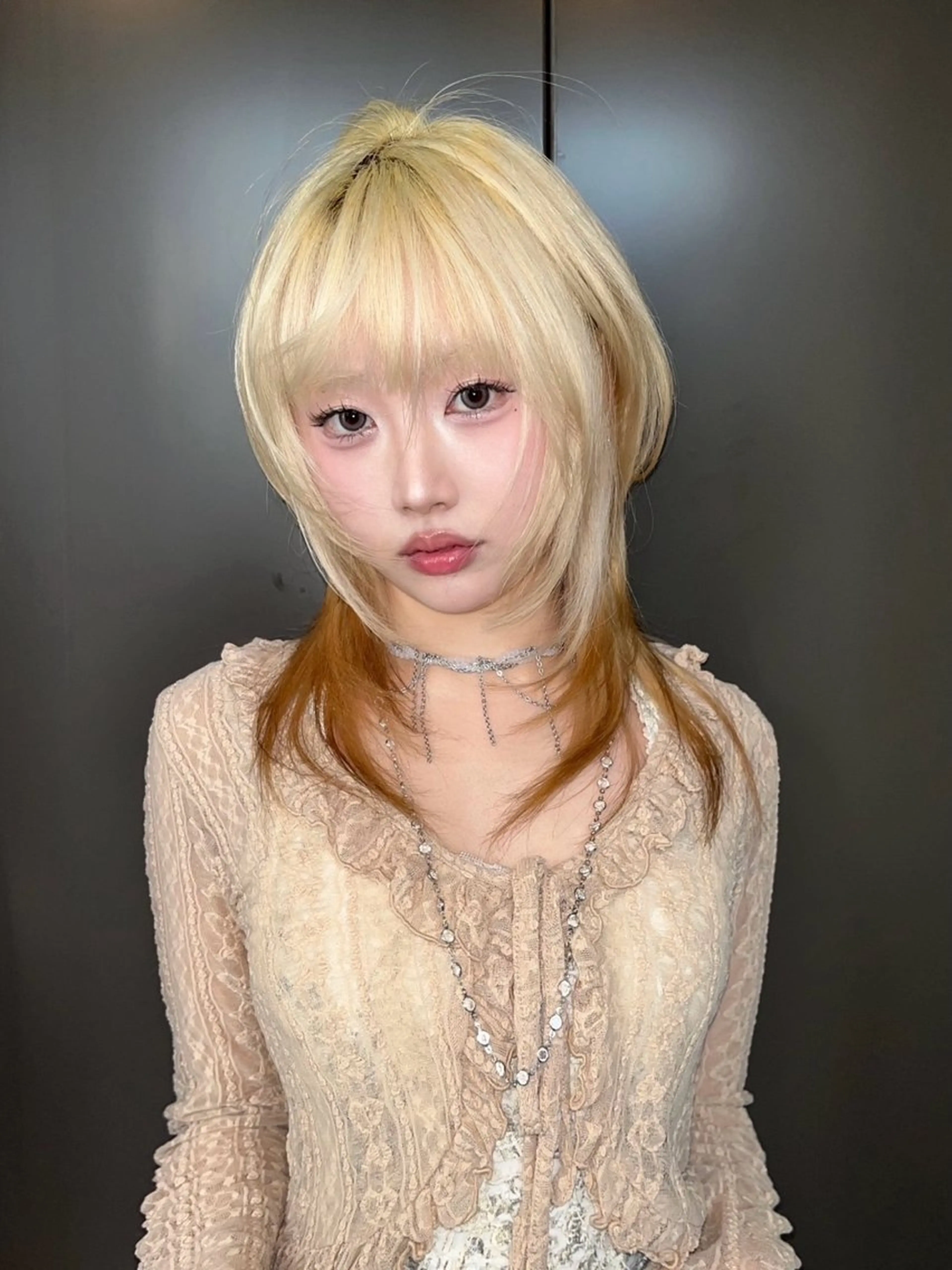 ミディアム カラー ハッシュカット 韓国風ヘア nehus. RYUGAのヘアスタイル