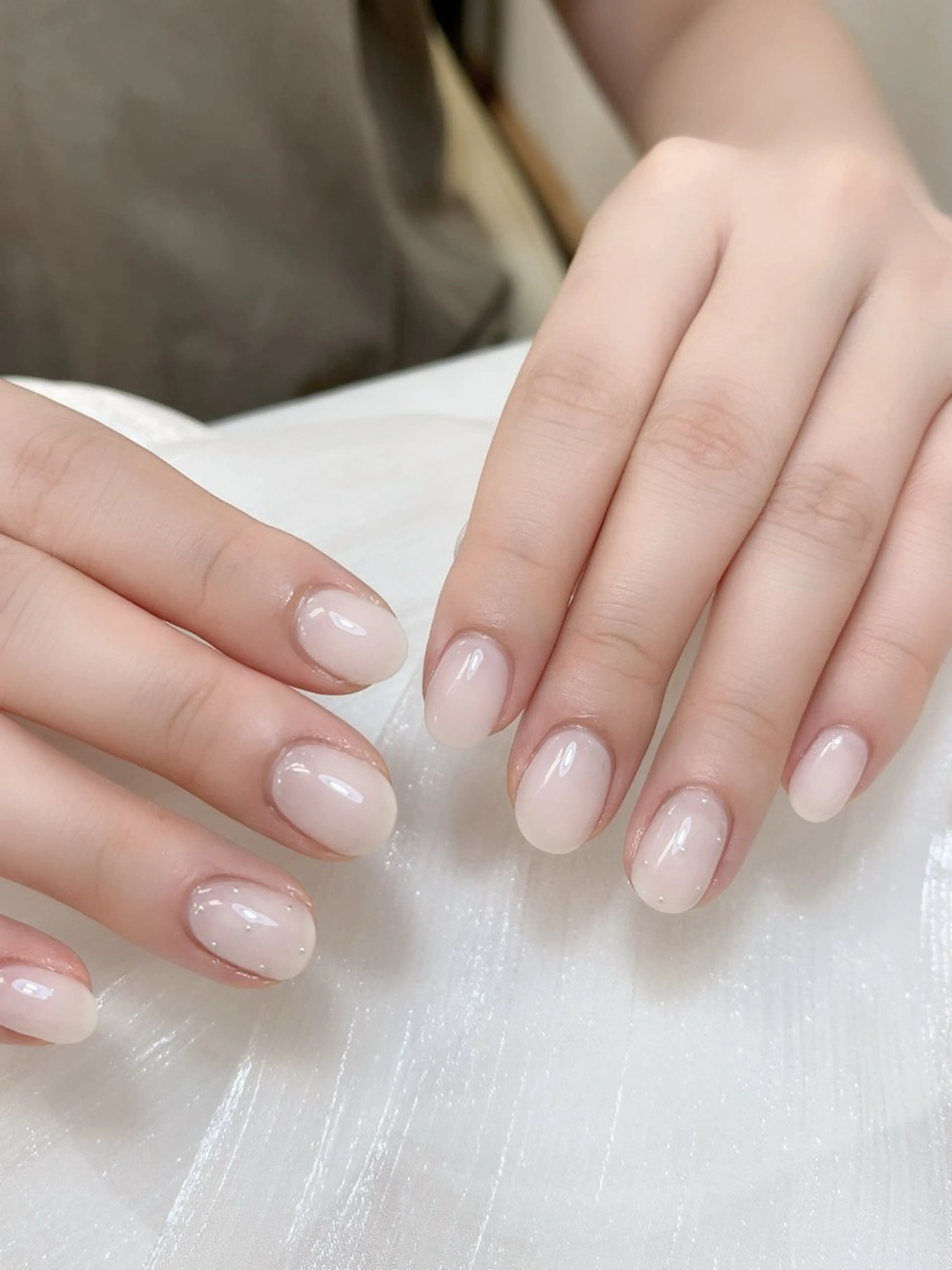 ネイル チークネイル フレンチネイル グラデーション キラキラネイル 韓国ネイル ハンドネイル DUO   MI nail salonのネイルデザイン