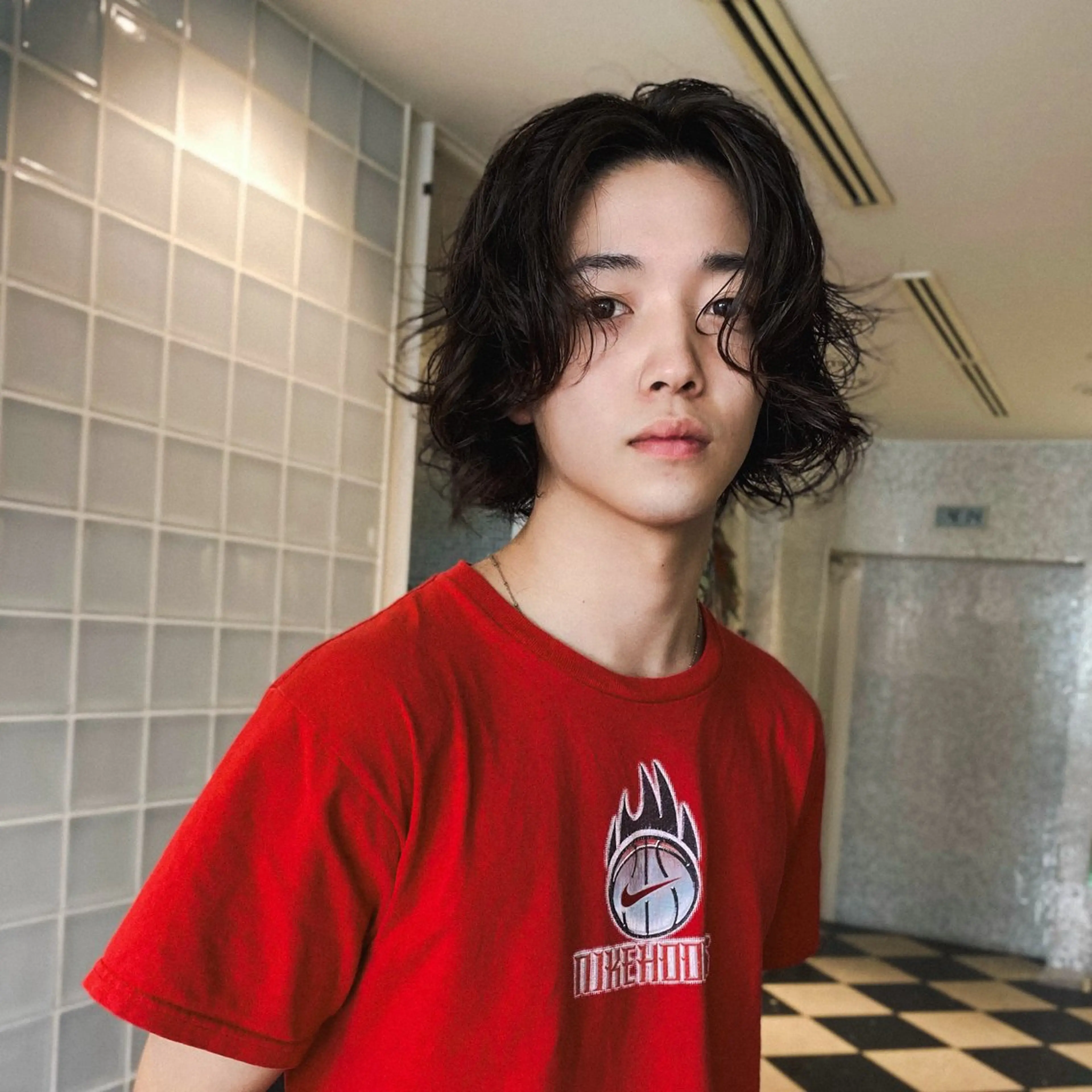 パーマ メンズ センターパート メンズパーマ ボブ カット パーマ メンズ/スパイキー ショート/ミツイのヘアスタイル