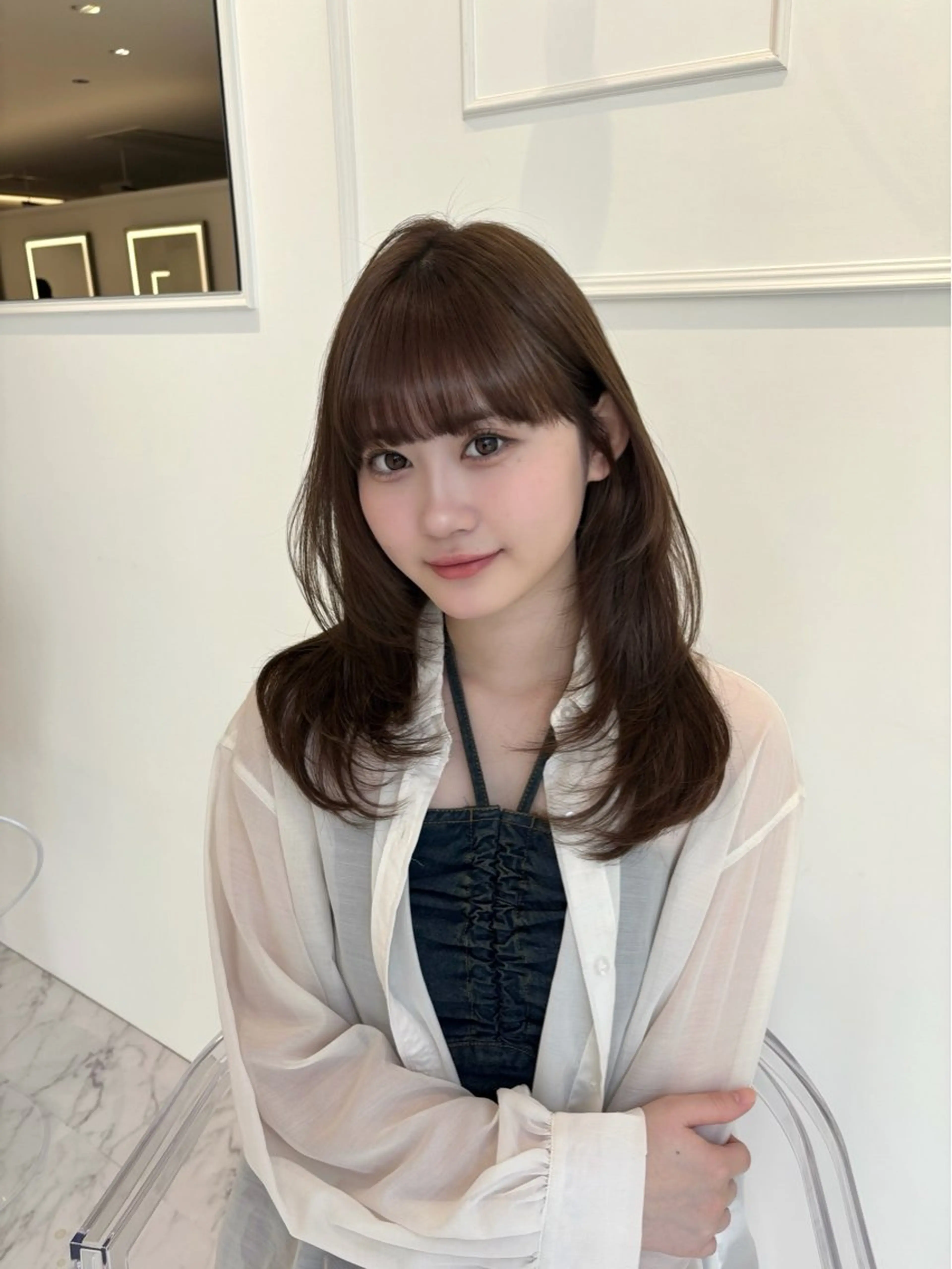 セミロング カット ヘアカラー ParveMix 🪽鳥取彩花のヘアスタイル