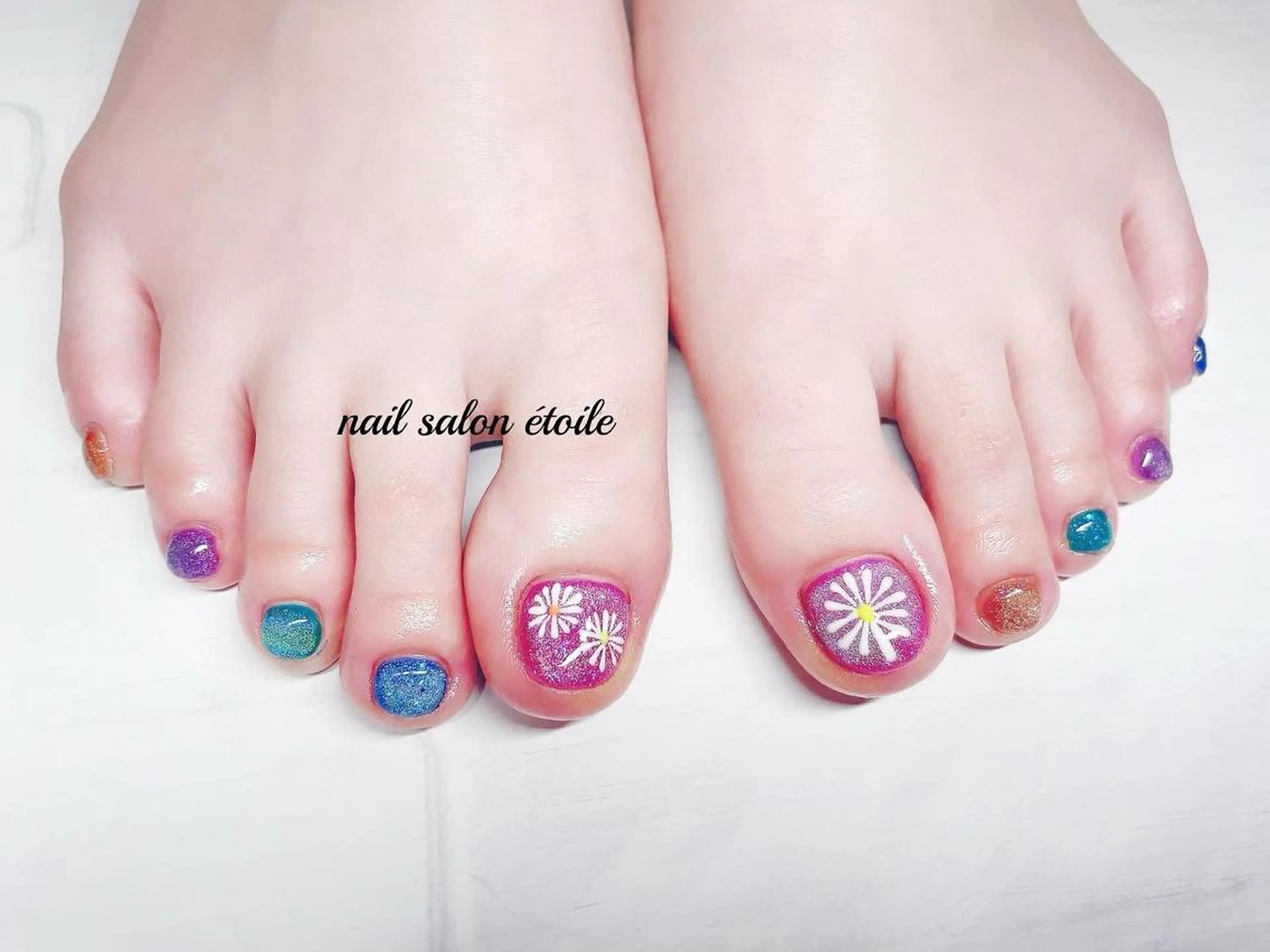 ネイル フットネイル ジェルネイル マグネットネイル フットネイル nail salon étoileのネイルデザイン