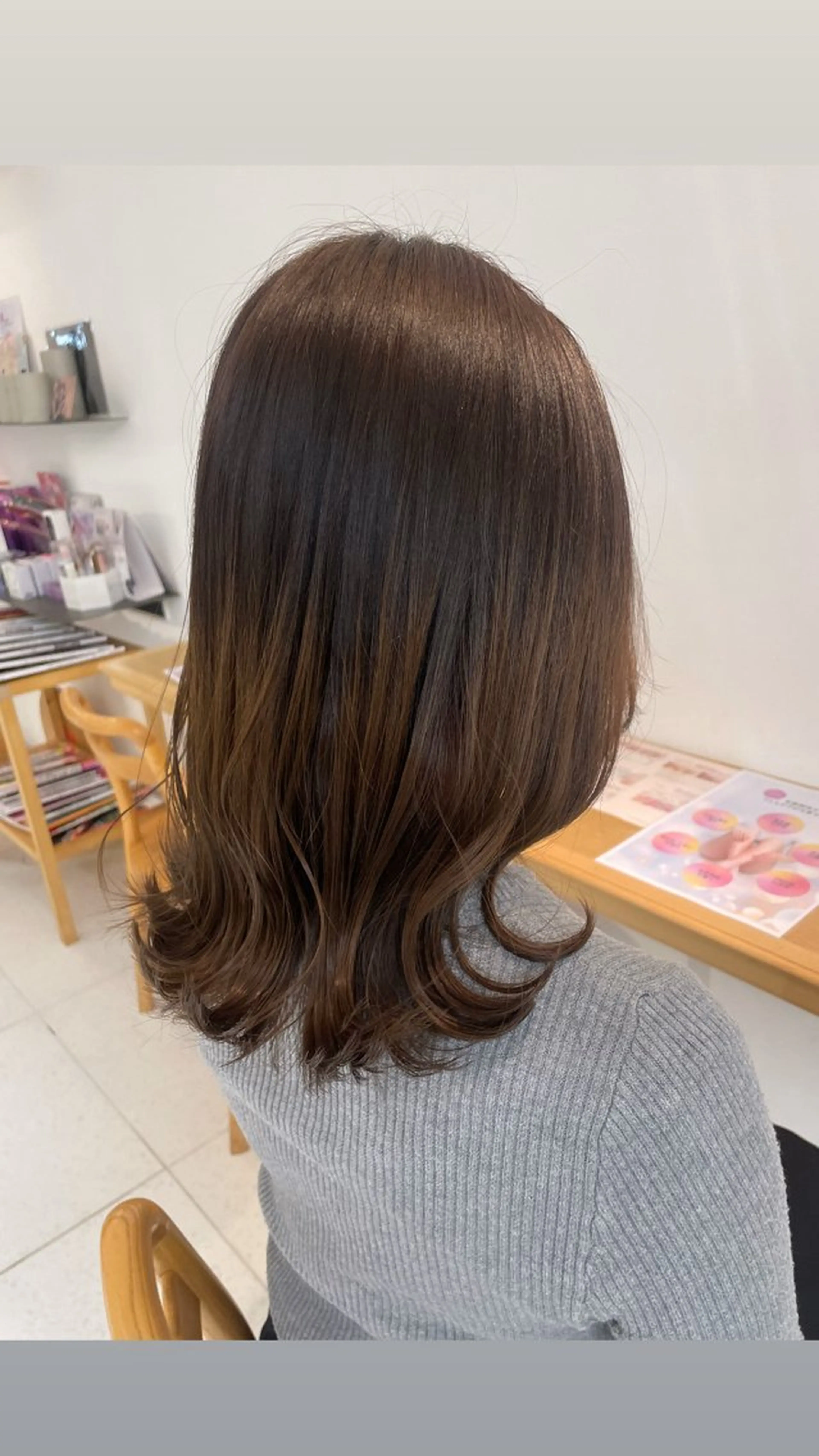 ミディアム くびれヘア カット 福田千尋/インナー カラー/縮毛矯正のヘアスタイル