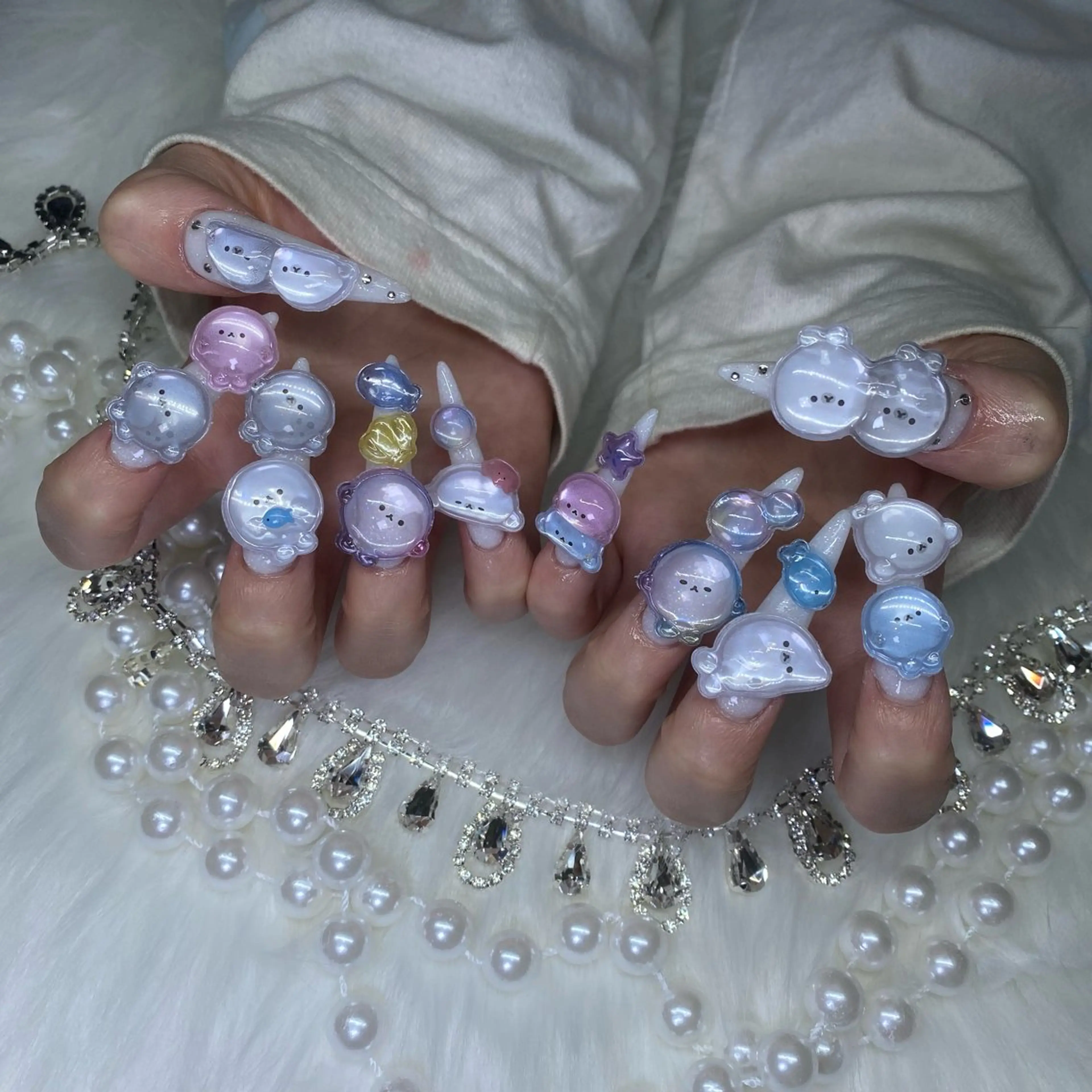 ネイル フレンチネイル ジェルネイル 韓国ネイル ロングネイル マグネットネイル ハンドネイル Nail Salon Growのネイルデザイン