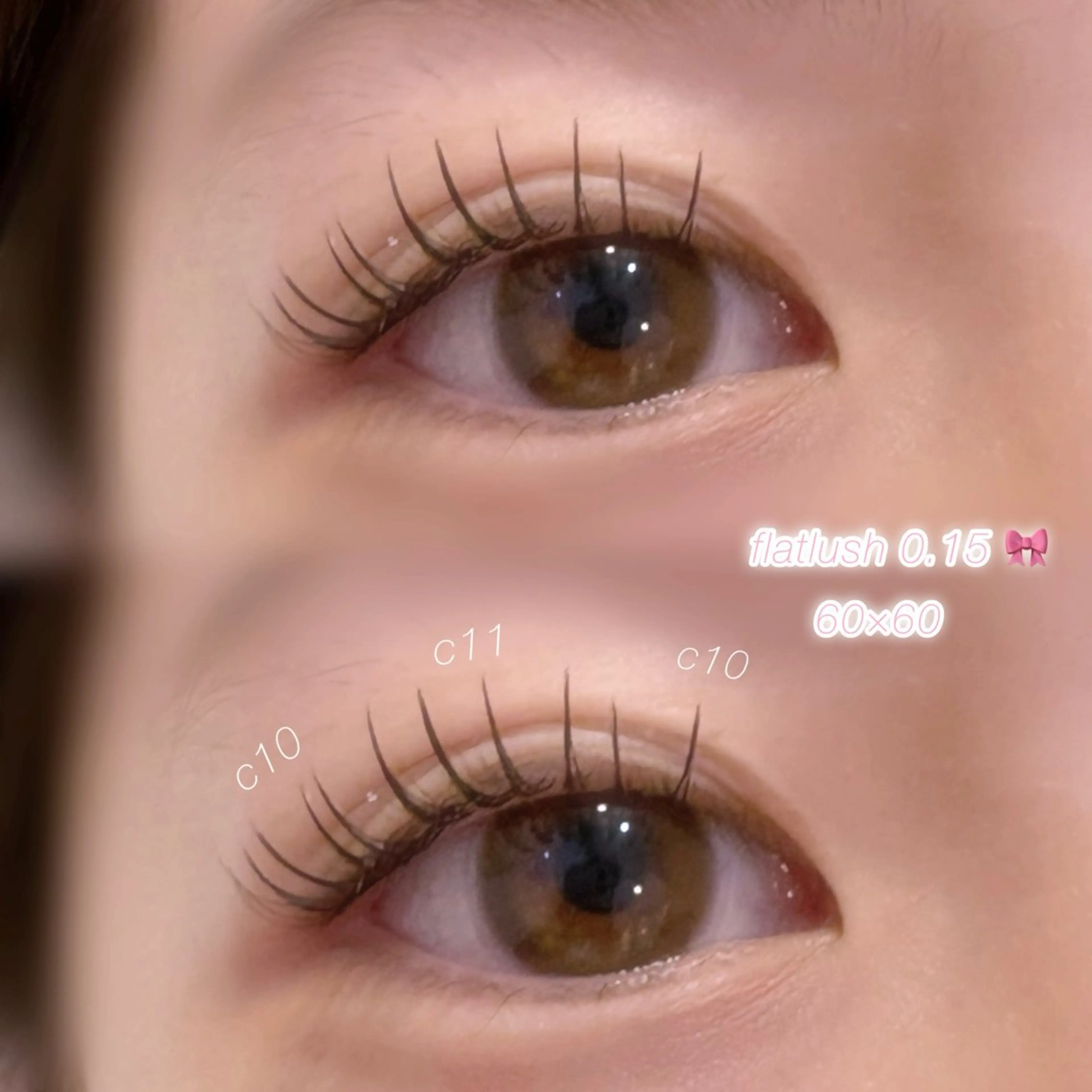 マツエク・マツパ キュート フラットラッシュ rino aiのマツエク・マツパデザイン