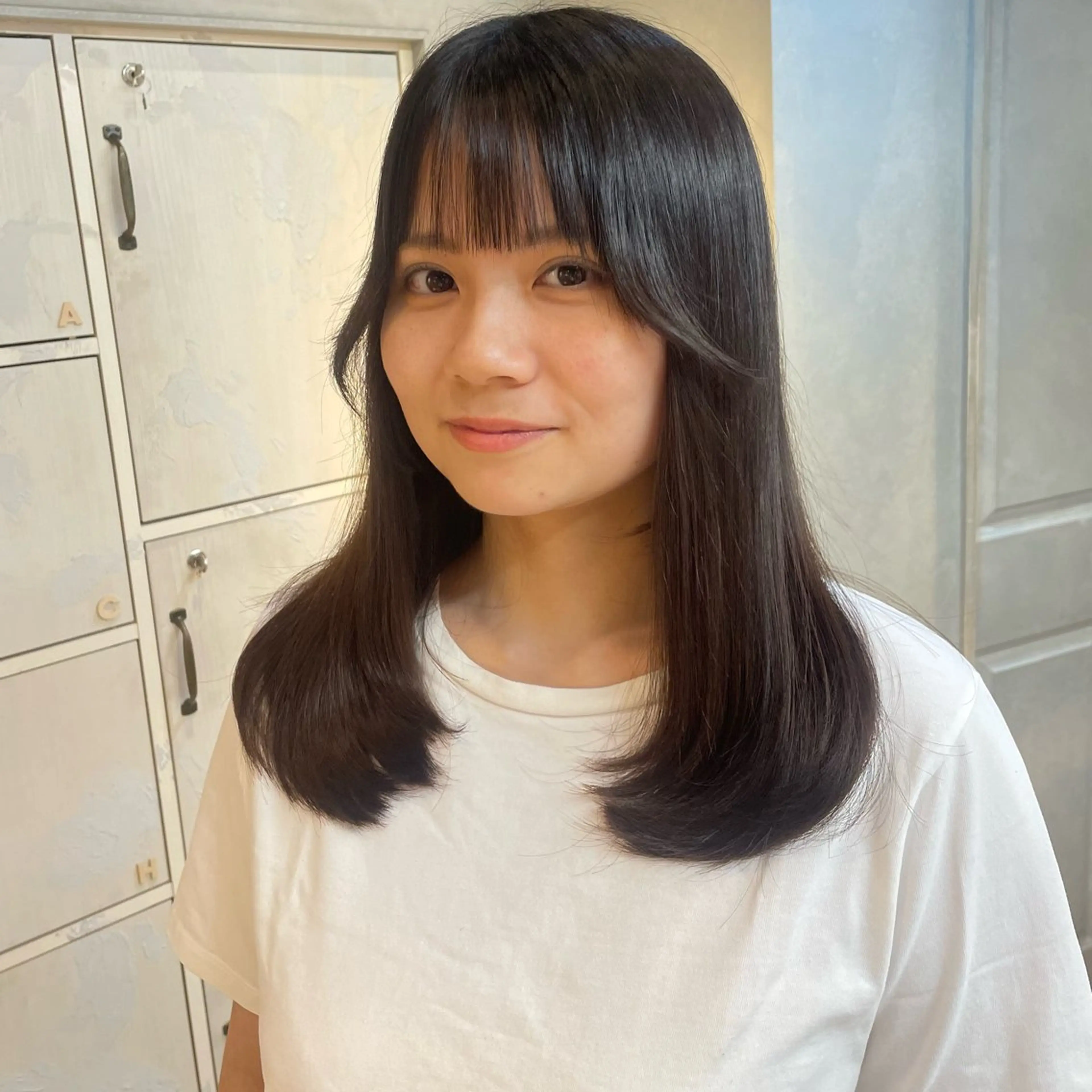 セミロング 顔周りカット 韓国風ヘア レイヤーカット カット ヘッドスパ 似合わせカラー×髪質 改善伏見/RIONAのヘアスタイル