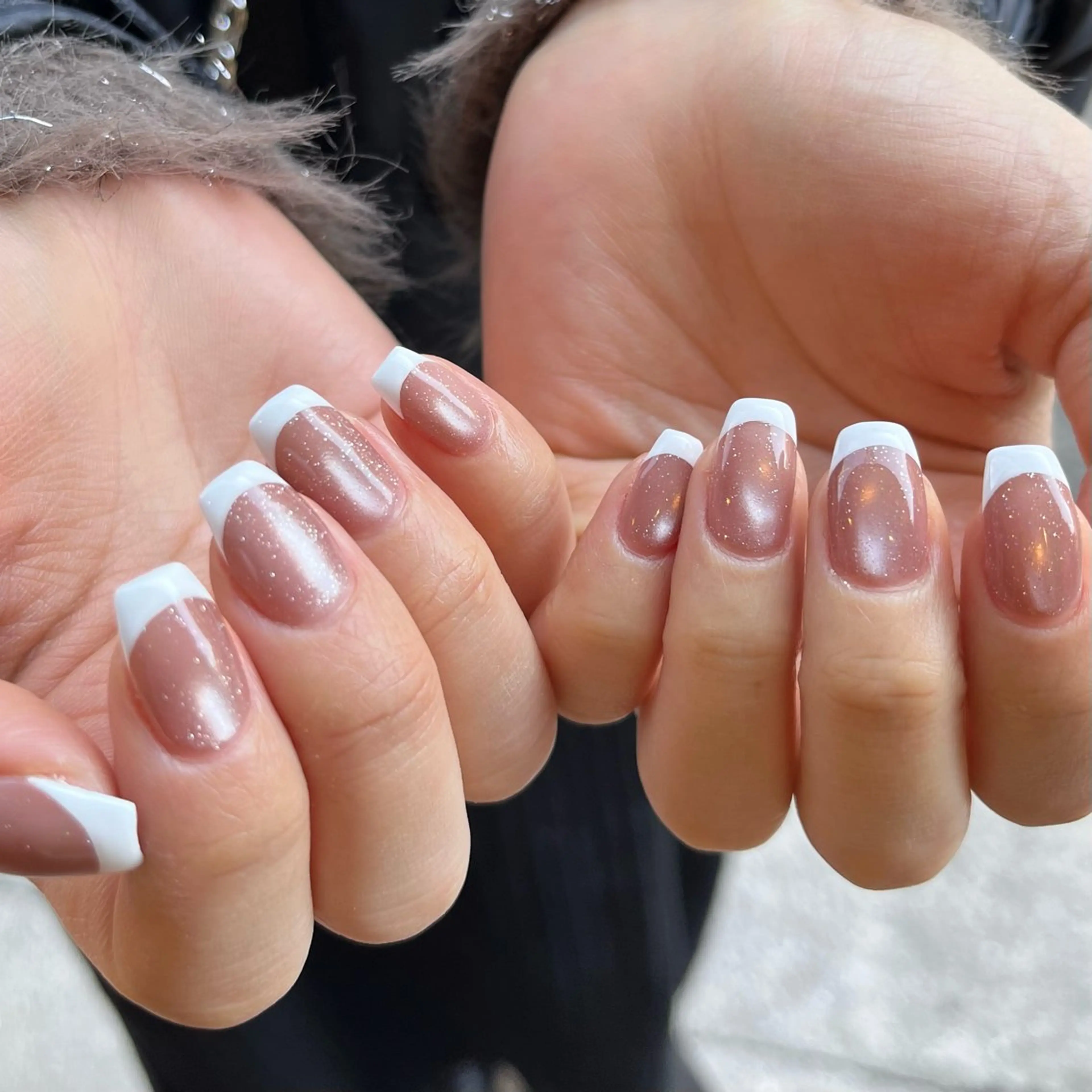 ネイル フラッシュネイル フラッシュマグ フレンチネイル ラメ(グリッター) マグネットネイル ハンドネイル ballie／小野原 なつみのネイルデザイン