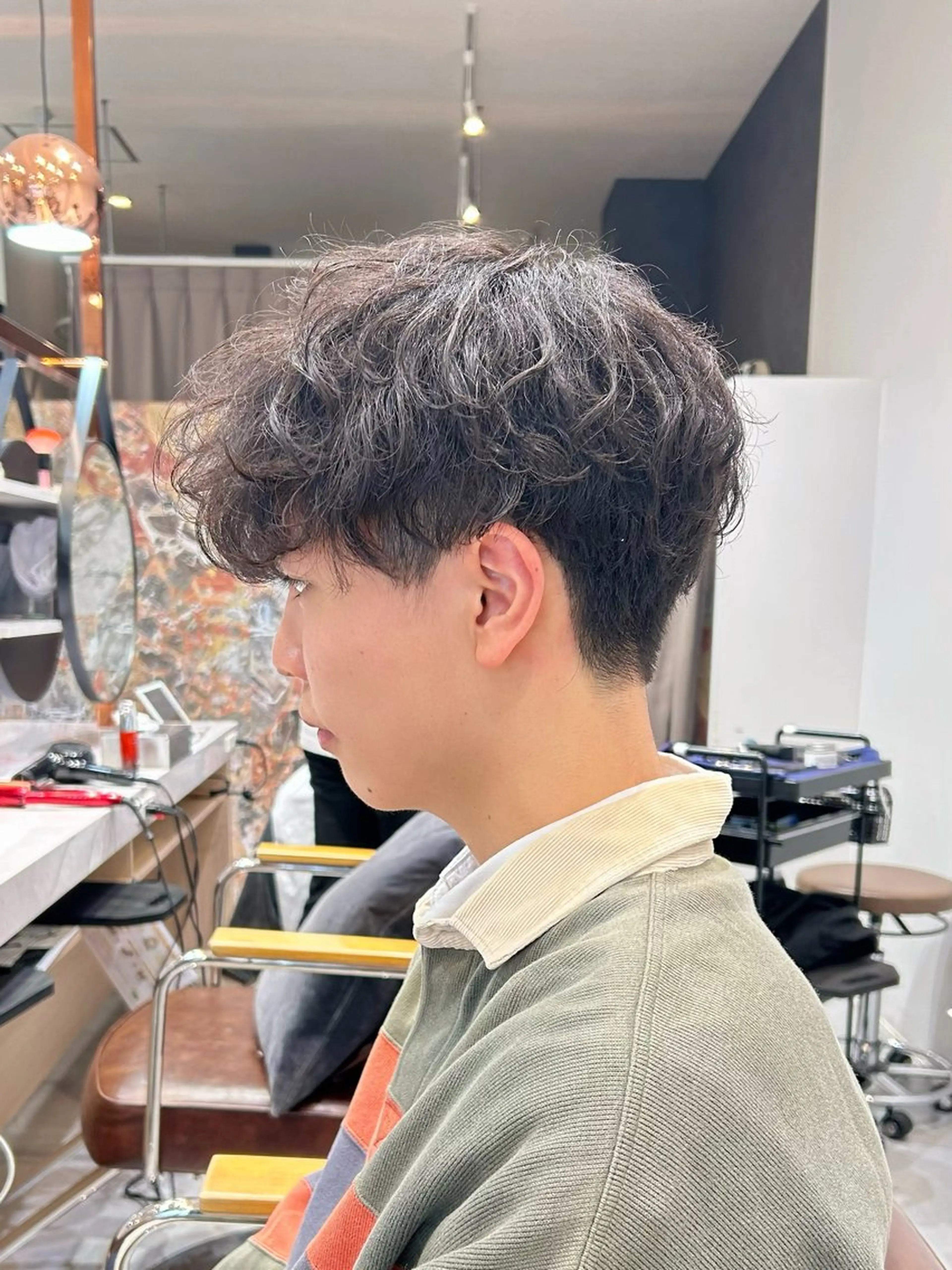 ショート パーマ メンズ calna by ELMO  上ノ井のヘアスタイル