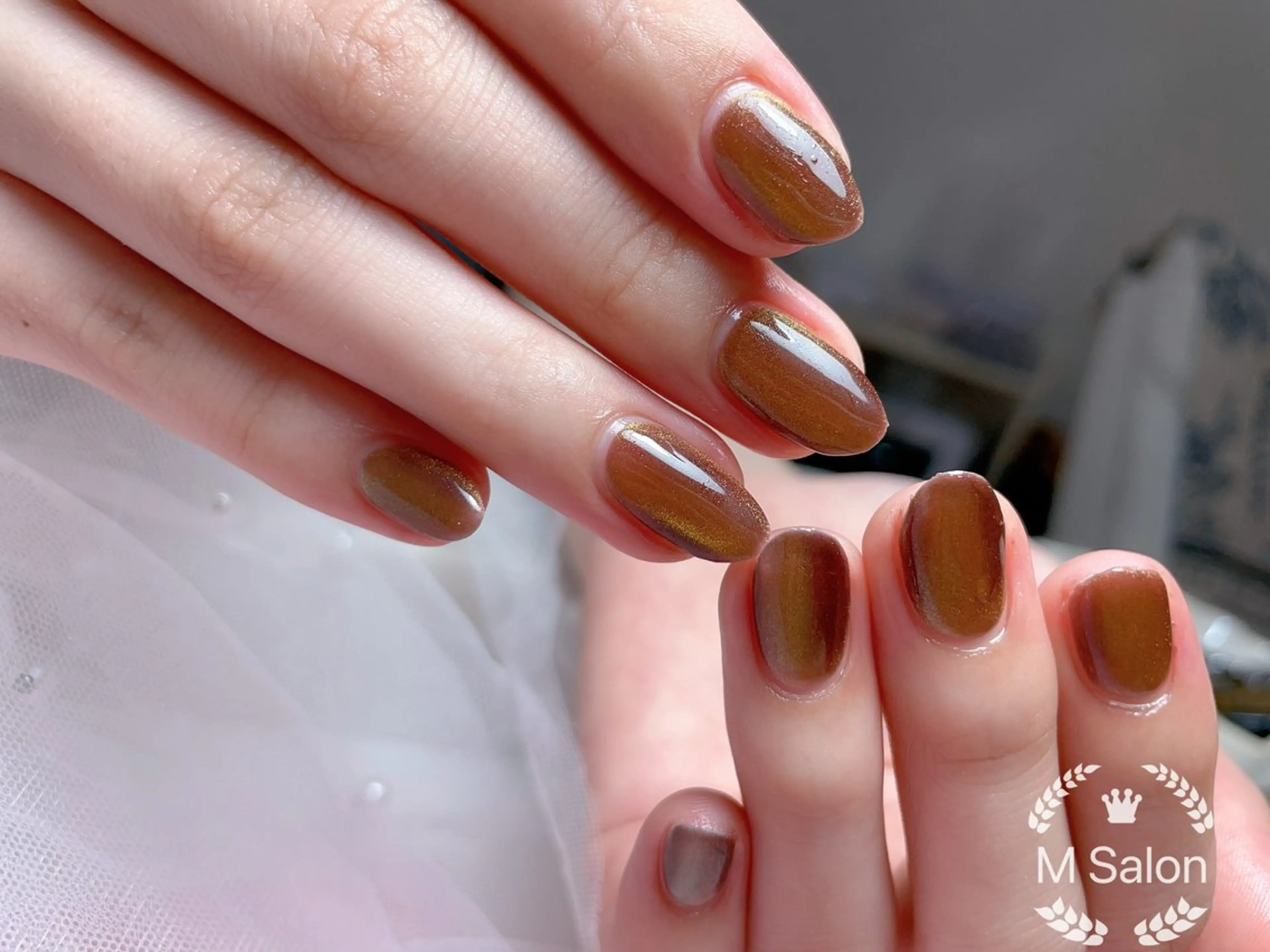 ネイル フレンチネイル マグネットネイル ニュアンスネイル オフィスネイル ワンカラーネイル ハンドネイル Mnail _KKのネイルデザイン