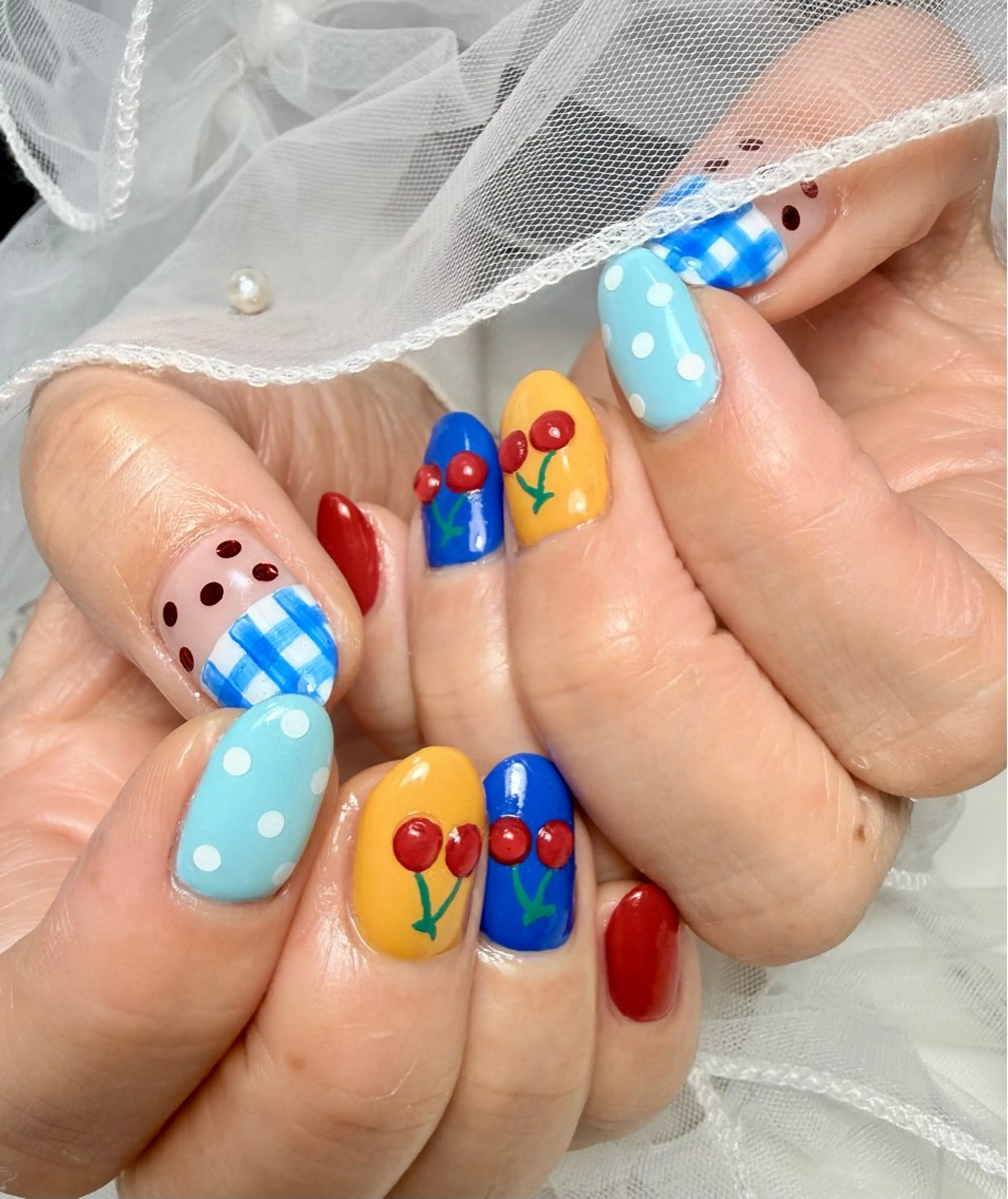 ネイル アートネイル チークネイル フラッシュネイル フラッシュマグ フレンチネイル Mai’s nailのネイルデザイン