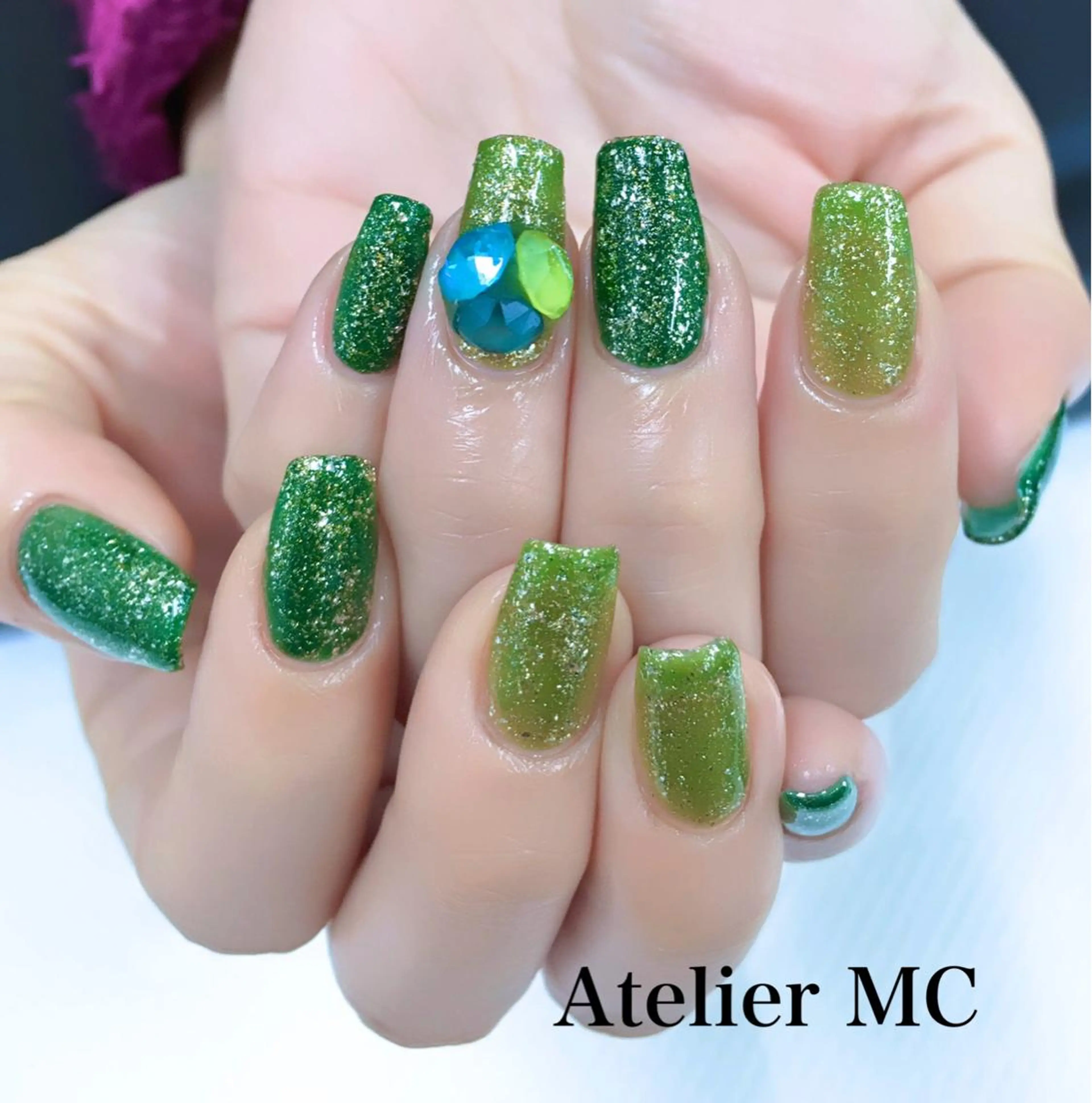 ネイル ストーンネイル ハンドネイル アトリエ エムシー 【新富町・東銀座】のネイルデザイン