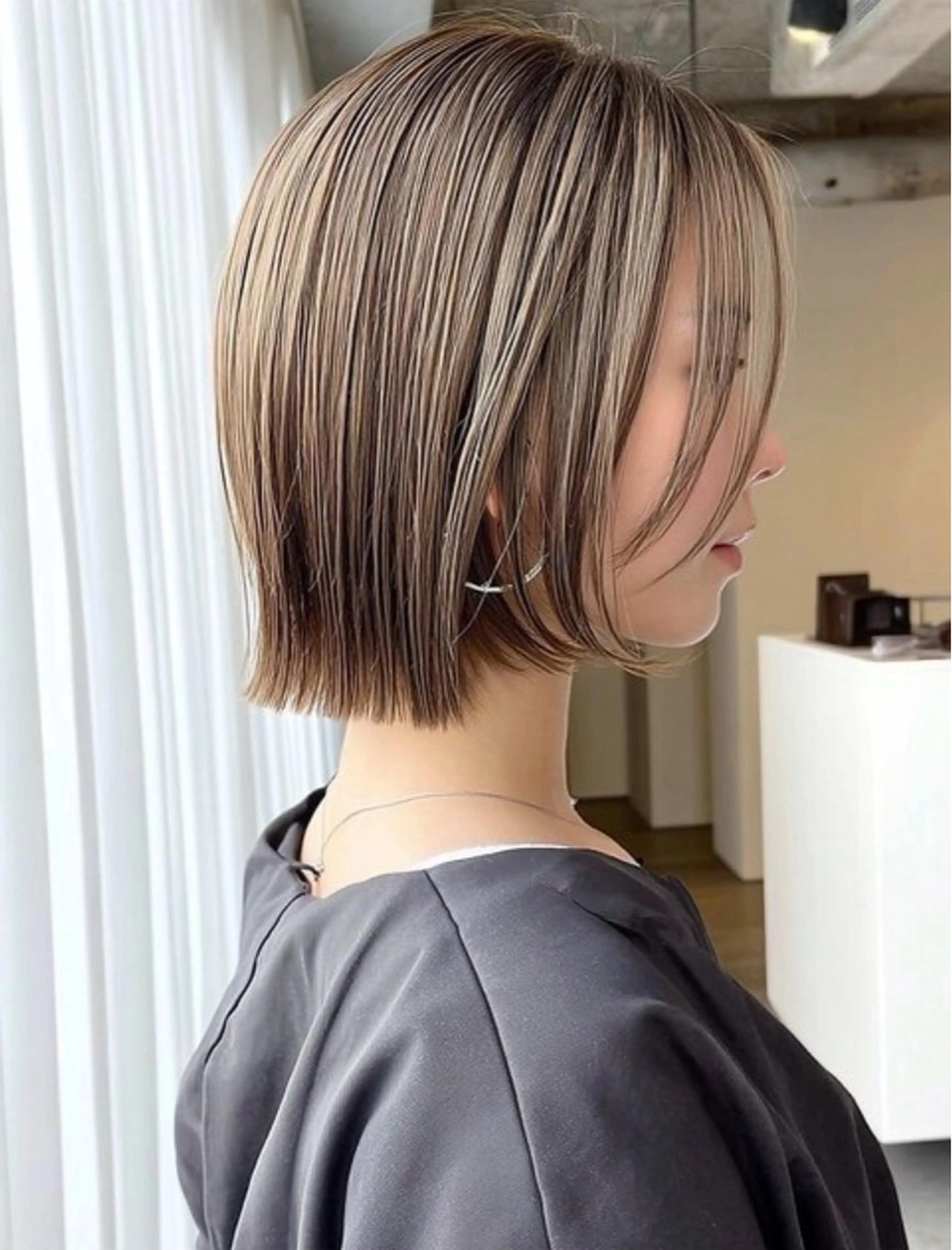 ショート カラー ハイライトカラー ボブ ハイライト カット ヘアカラー トリートメント ボブ/艶カラー 鎌倉/MIHO🌼のヘアスタイル