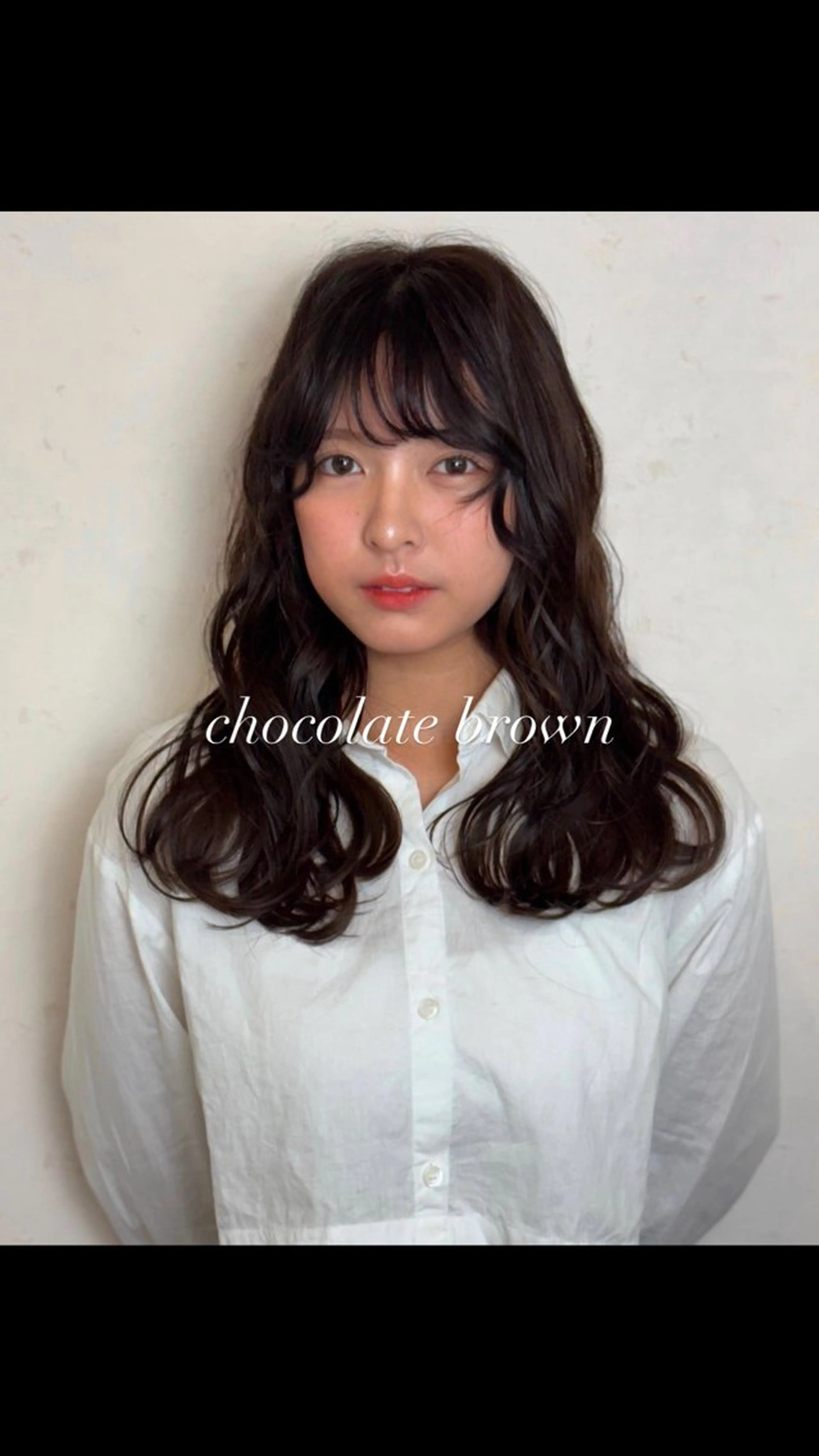 ロング カラー ブリーチ ブラウンカラー チョコレートブラウン ブリーチなしカラー カット ヘアカラー トリートメント レイヤー/透明感 /髪質改善/ほのかのヘアスタイル
