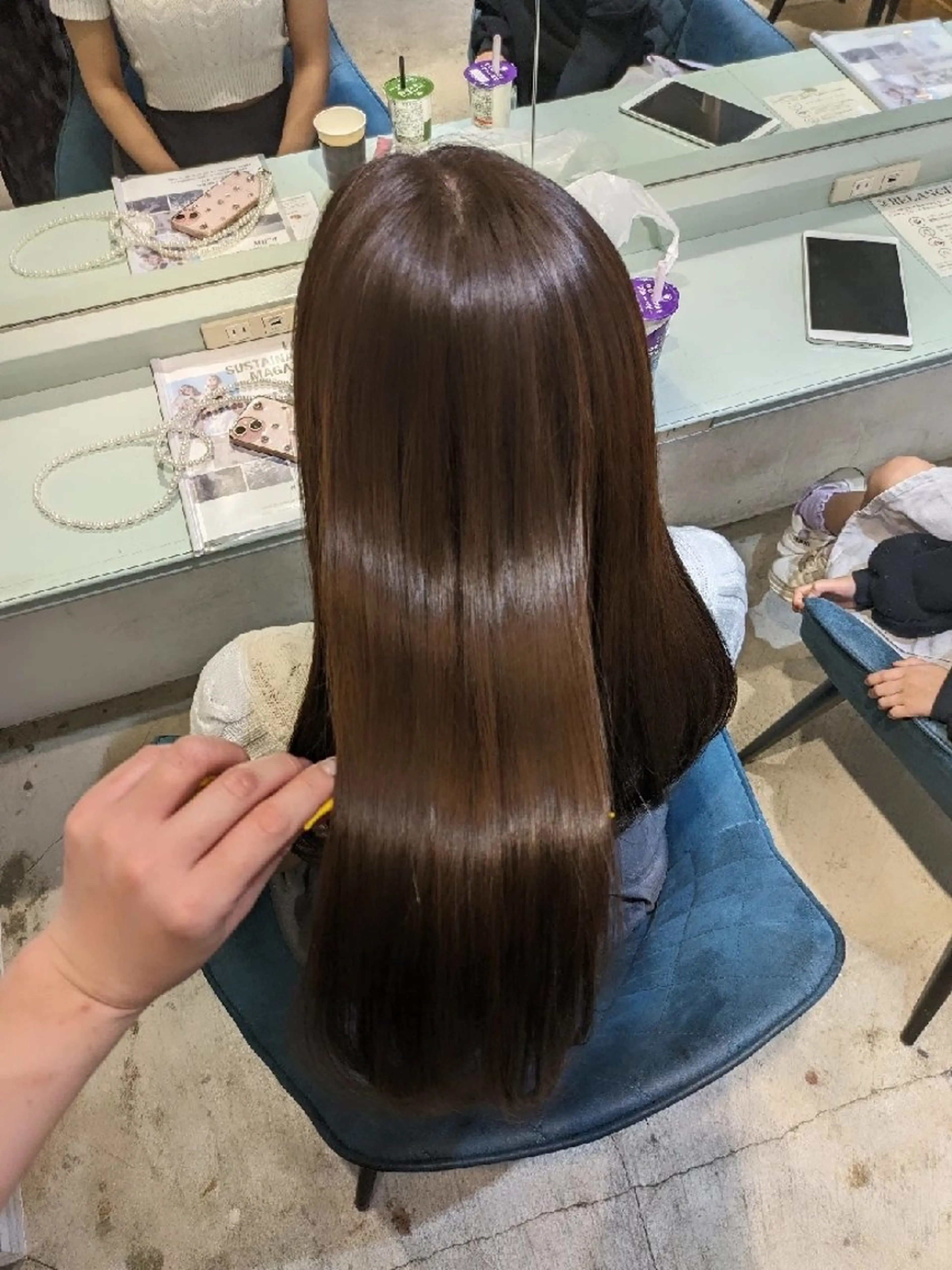 ロング カット ヘアカラー 縮毛矯正 トリートメント 縮毛矯正/レイヤー 💎やまもとちひろのヘアスタイル