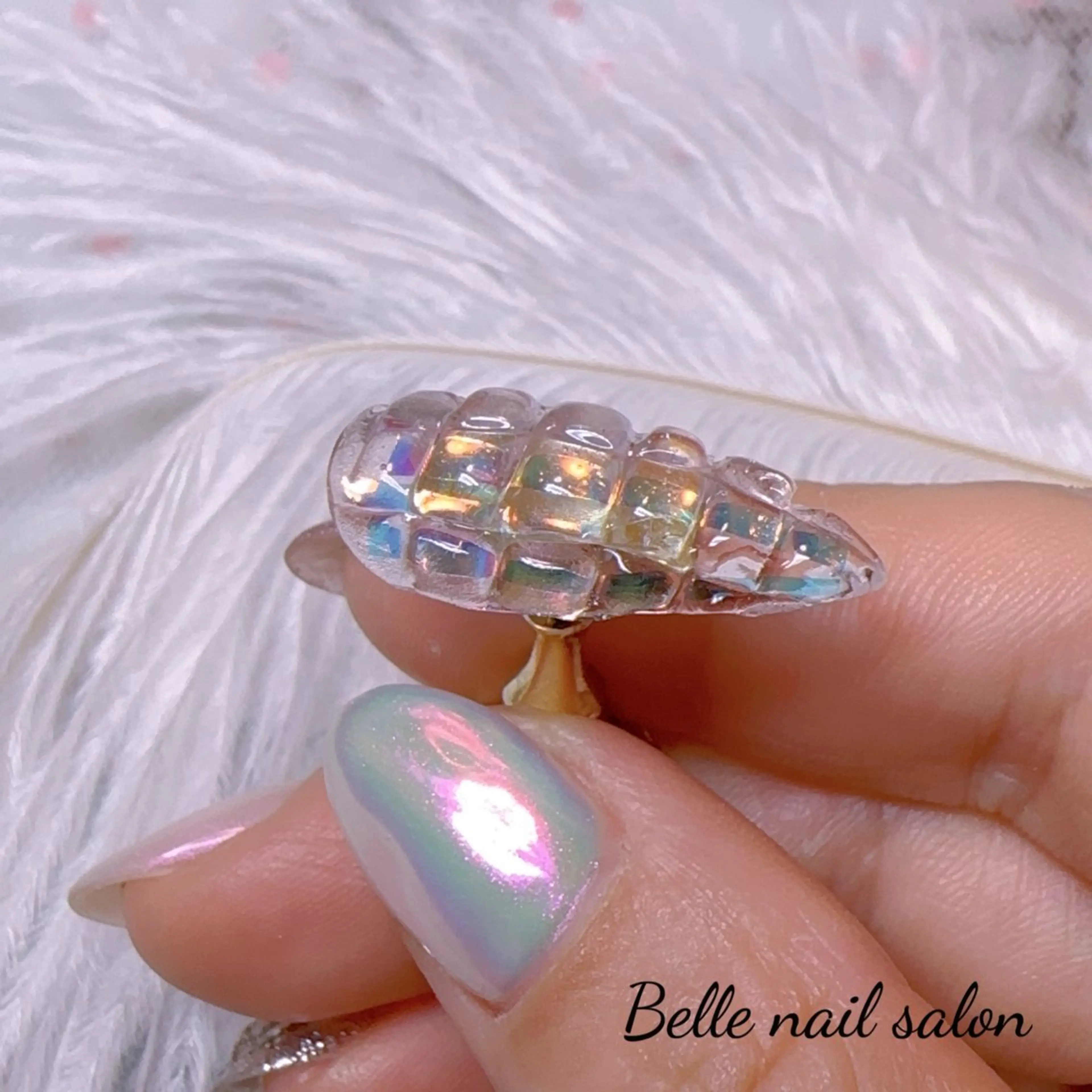 ネイル オーロラネイル フットネイル 韓国ネイル ラメ(グリッター) ラメグラデーション Belle nail salon 新小岩のネイルデザイン