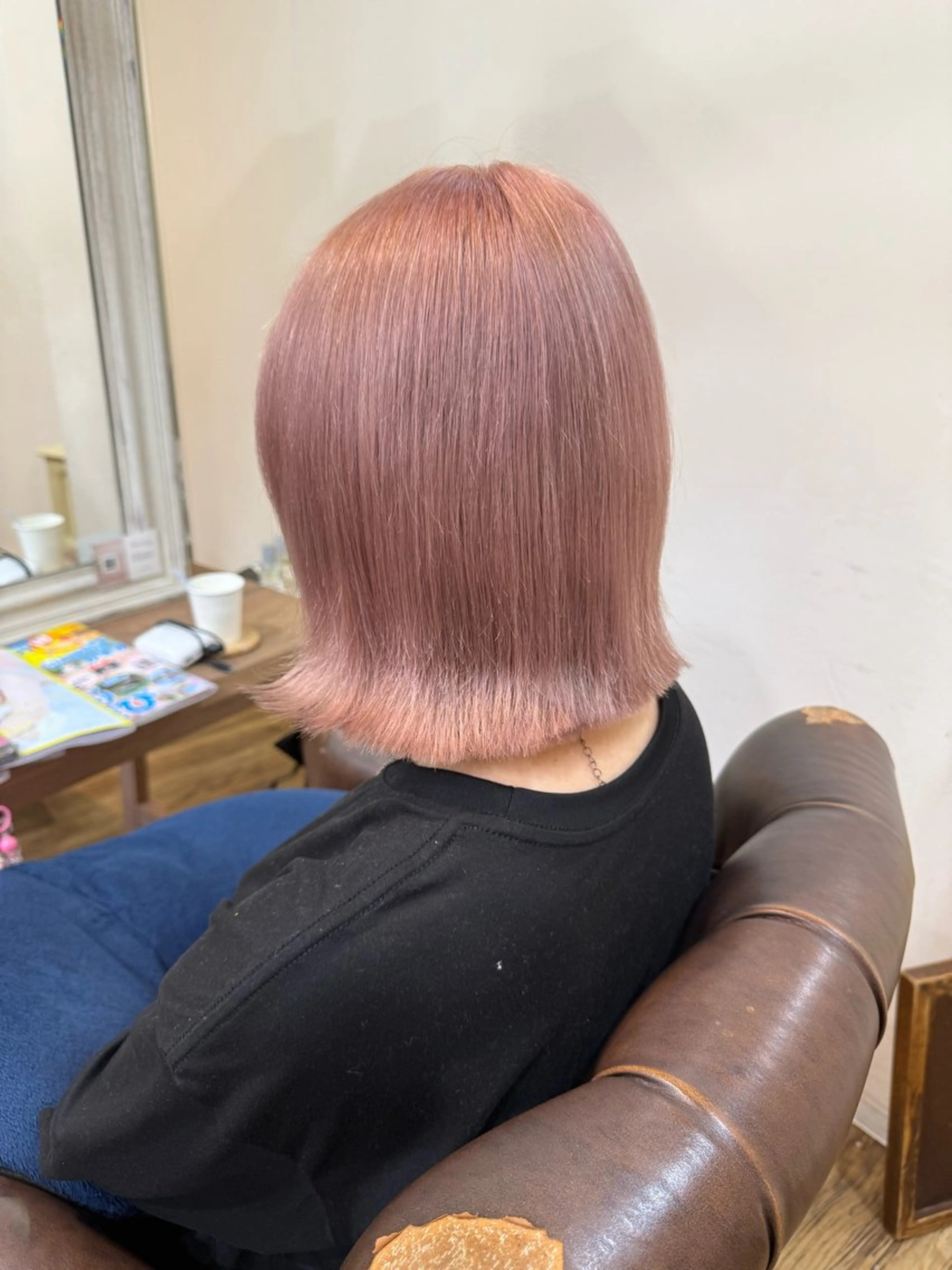 ミディアム カラー ピンクカラー ヘアカラー 大河内滉生 /オリーブカラー🫒のヘアスタイル