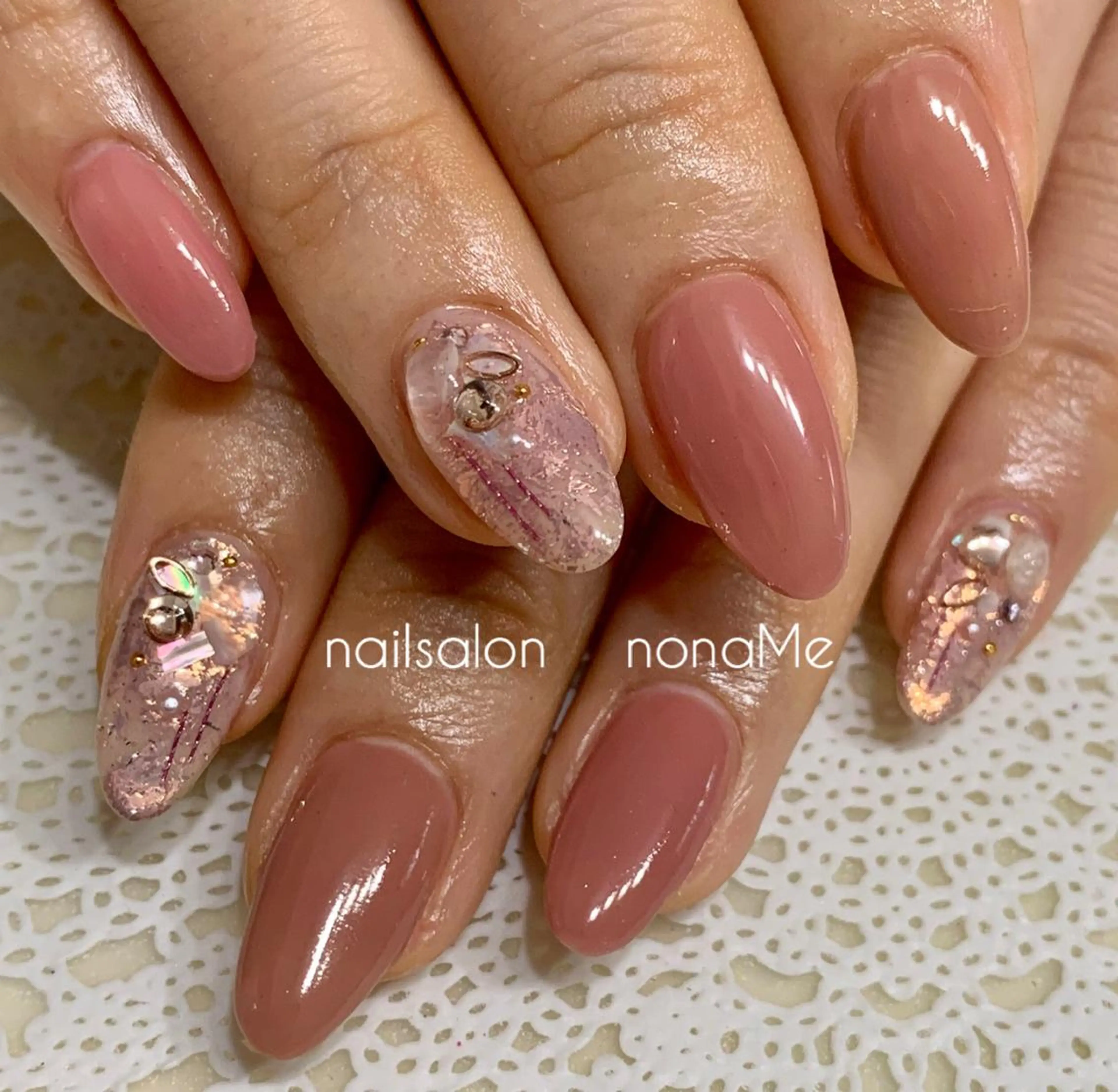 ネイル アートネイル ニュアンスネイル ピンク nonaMe 森のネイルデザイン
