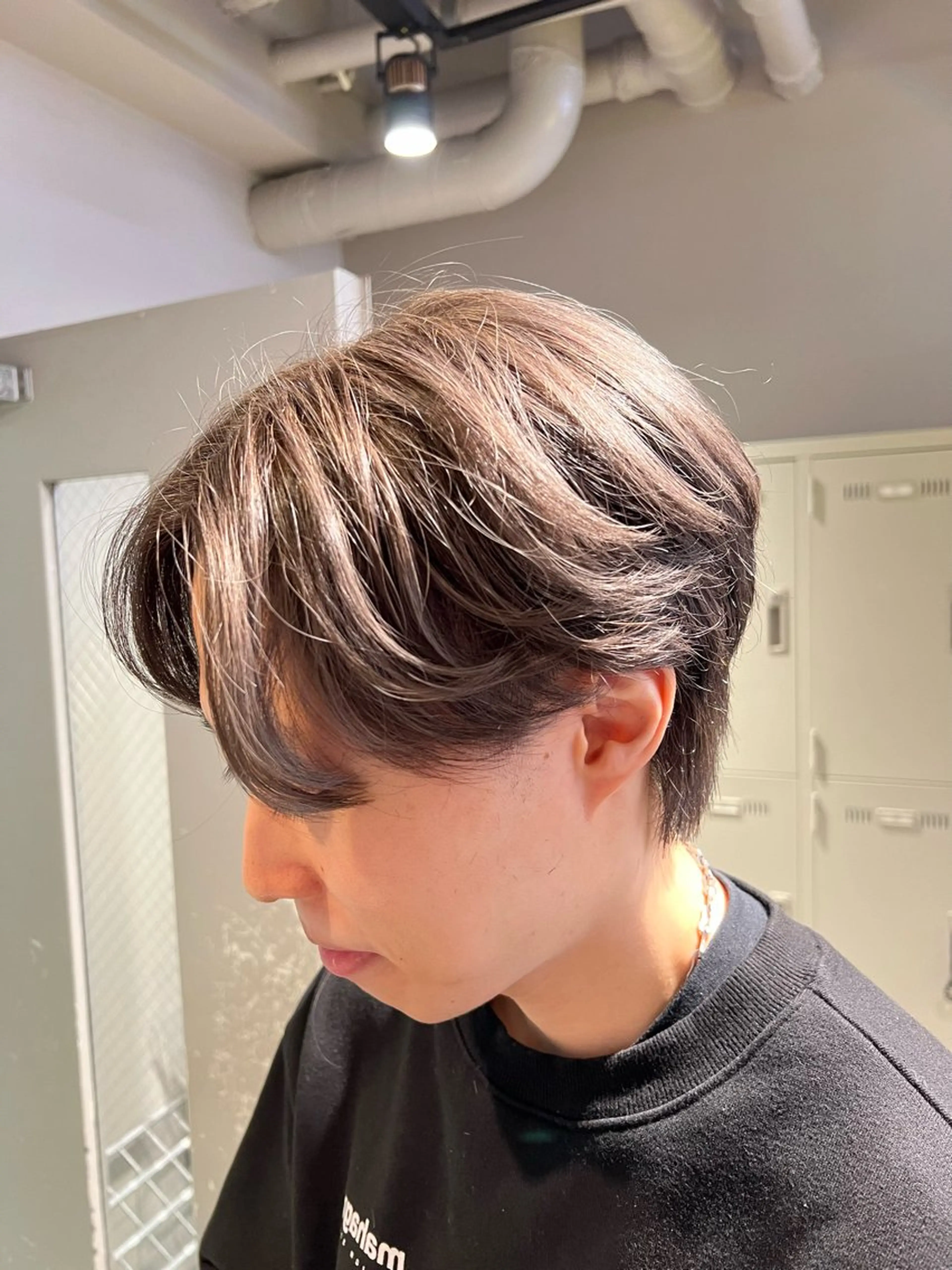 ショート メンズ 韓国風艶髪🎀 暖色カラー🤍のヘアスタイル