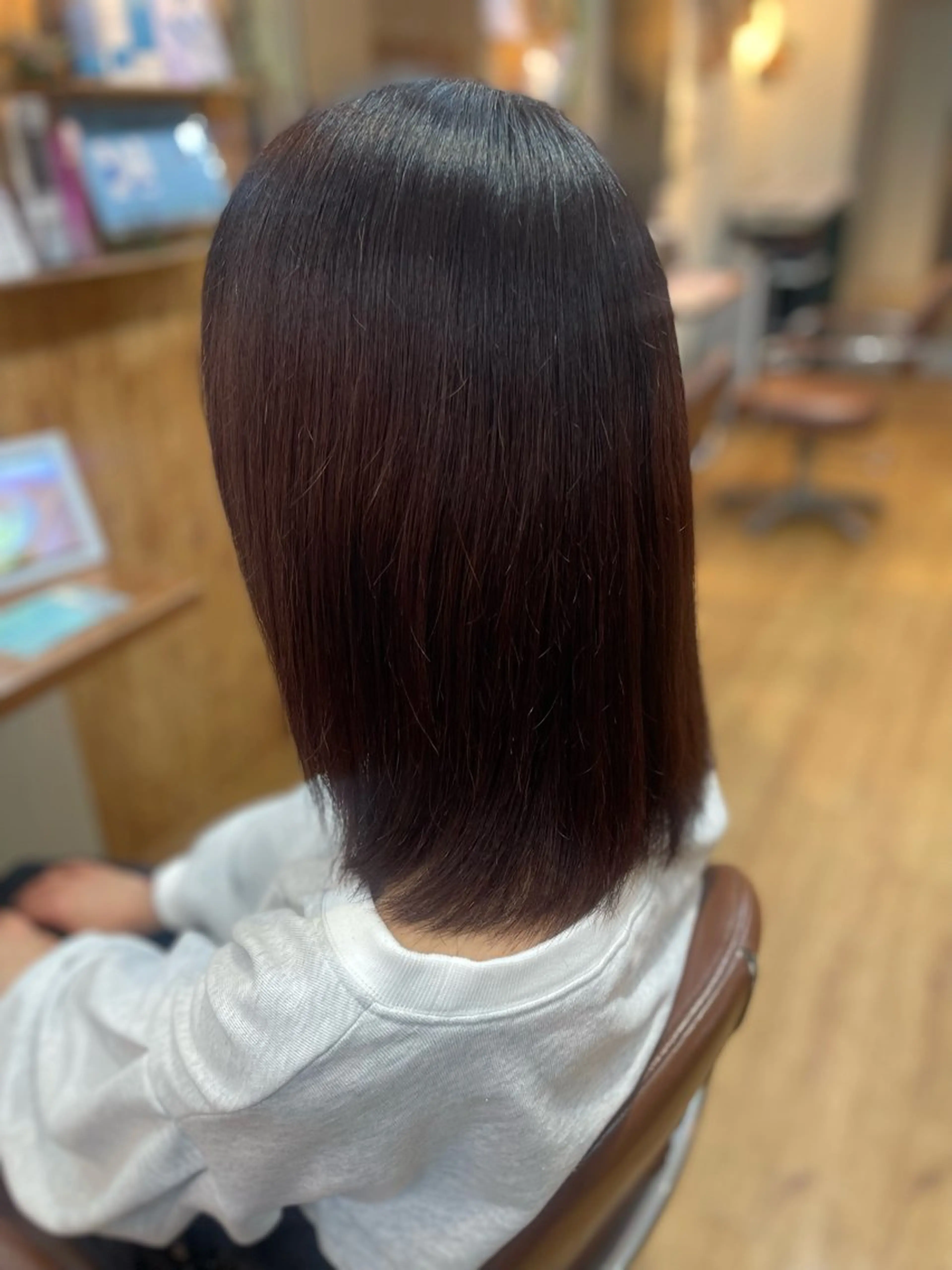 ミディアム カラー レッドカラー すなが/ハイライト モデル募集中のヘアスタイル