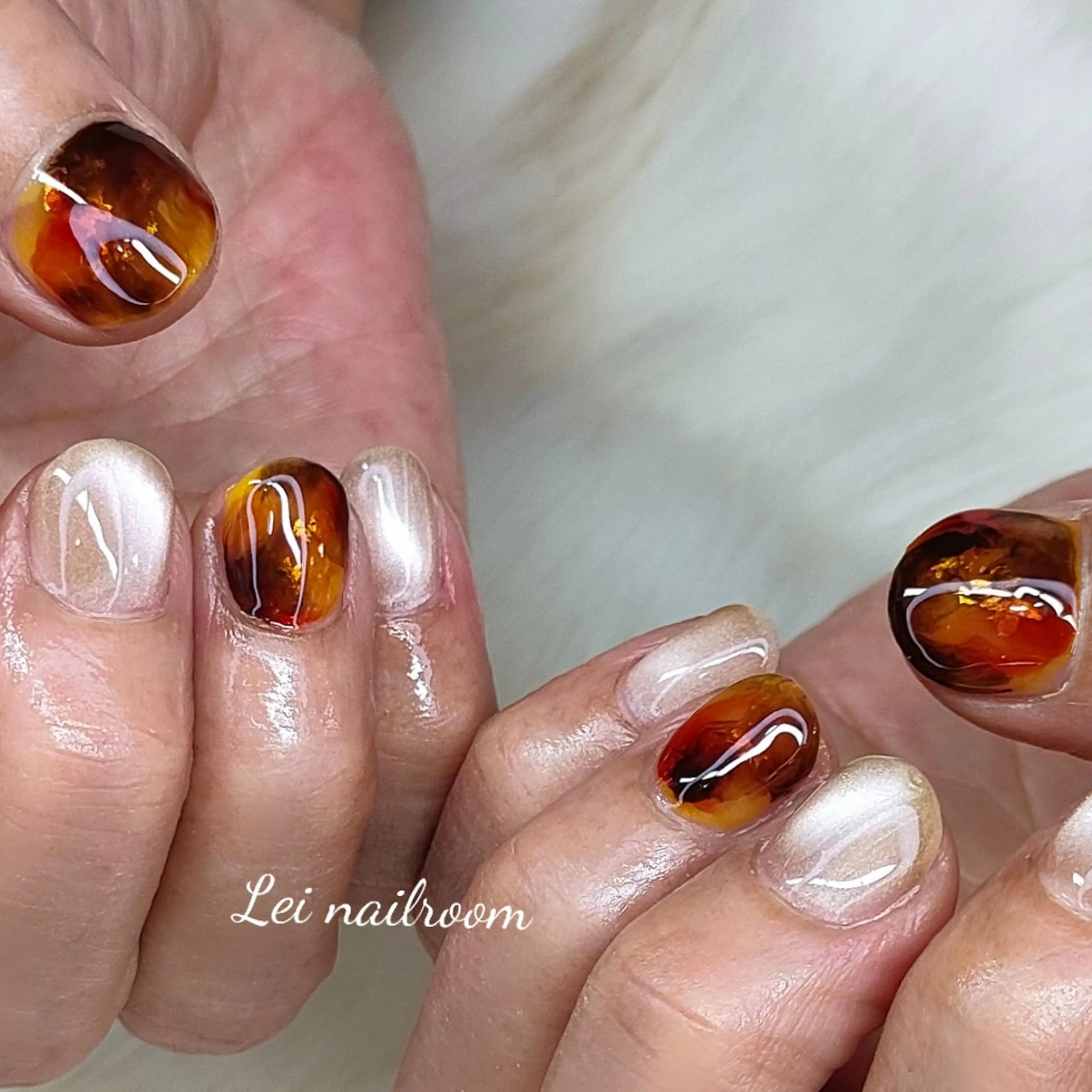 ネイル ジェルネイル マグネットネイル ハンドネイル lei🌼 nailroomのネイルデザイン