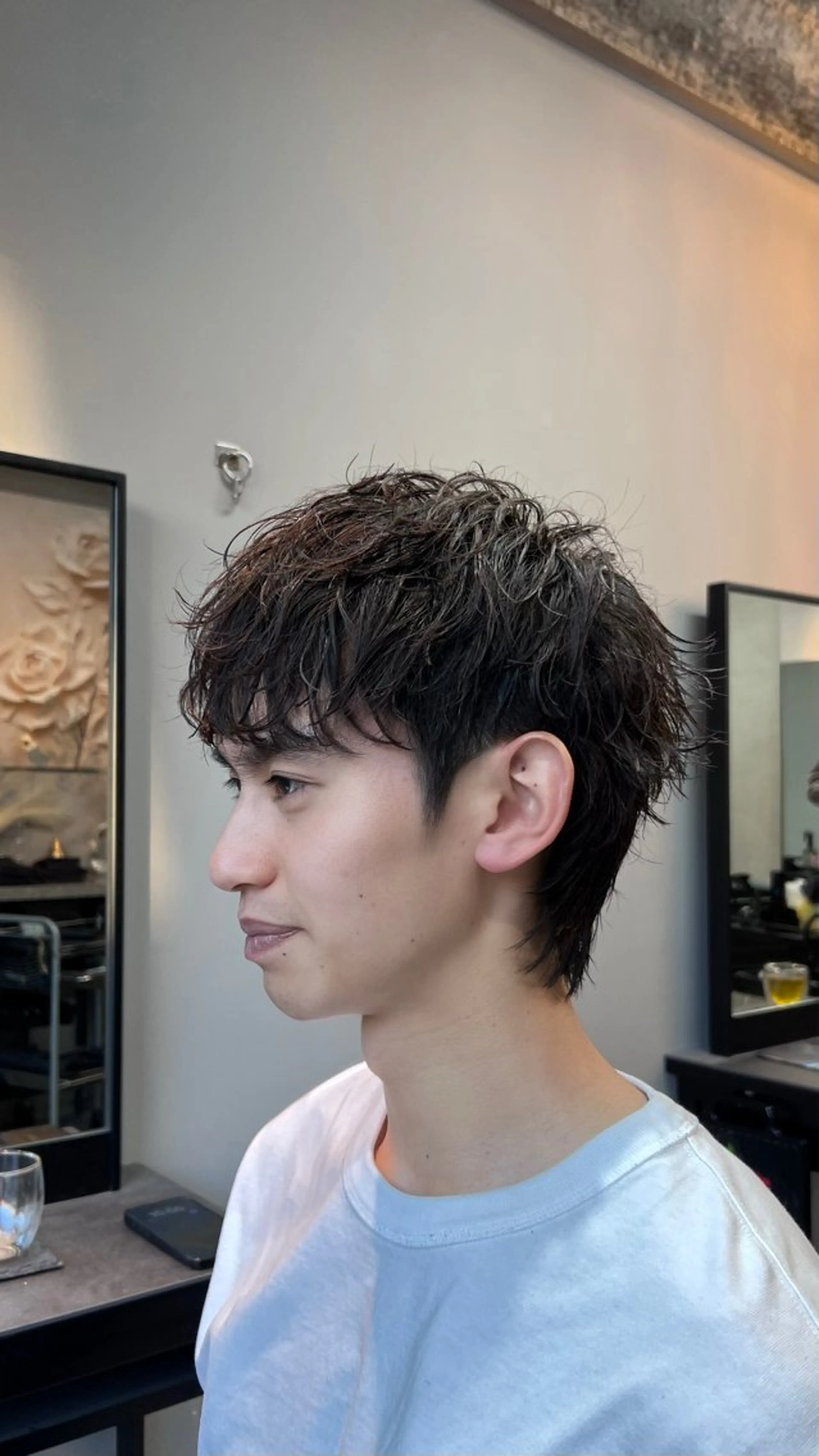 ショート パーマ メンズ マッシュウルフ マッシュ メンズパーマ メンズウルフカット ショートヘア 💥メンズパーマ /表参道/モント💥のヘアスタイル