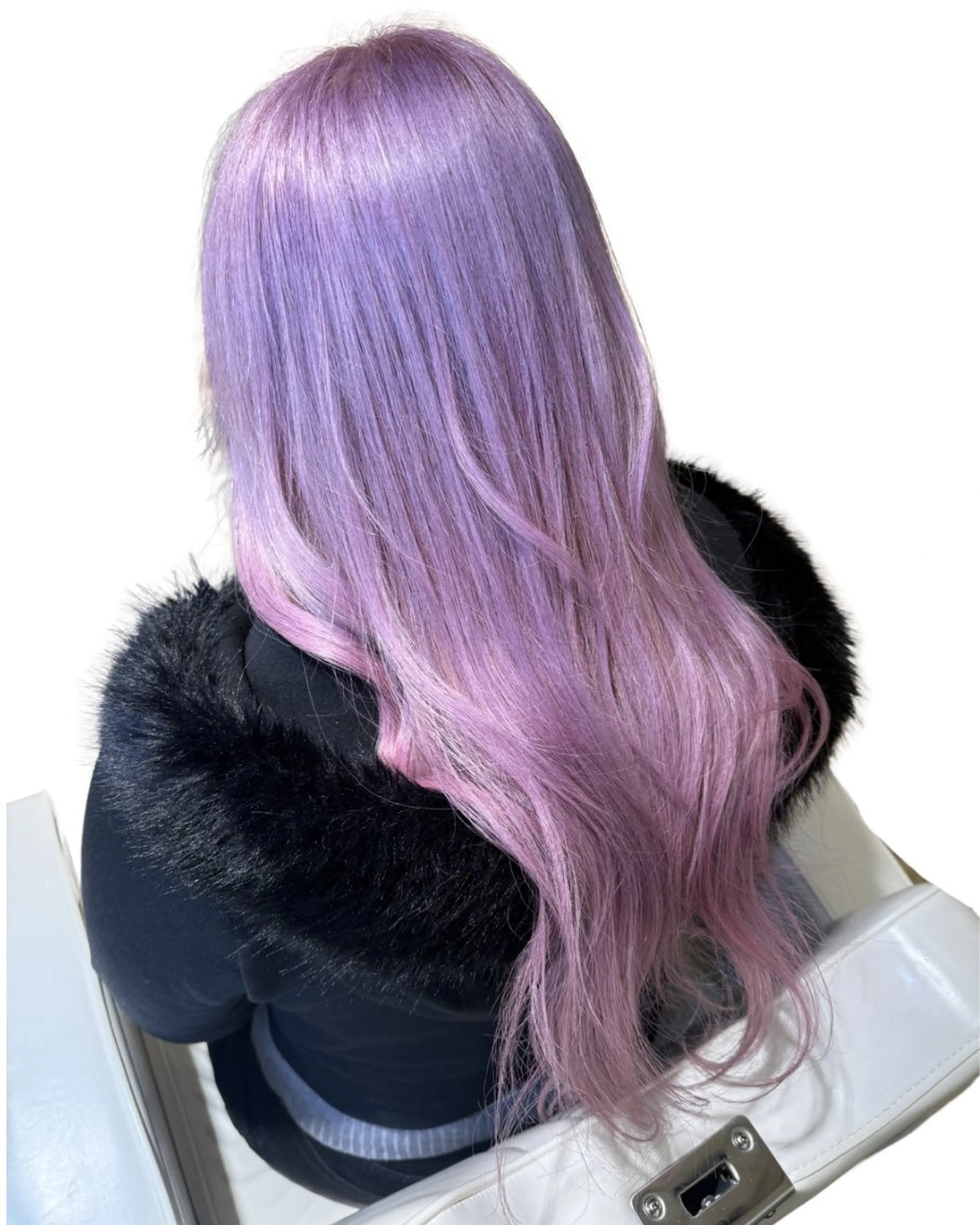 ロング カラー ブリーチ 透明感カラー ダブルカラー ハイトーンカラー ラベンダーカラー 岡崎 睦のヘアスタイル