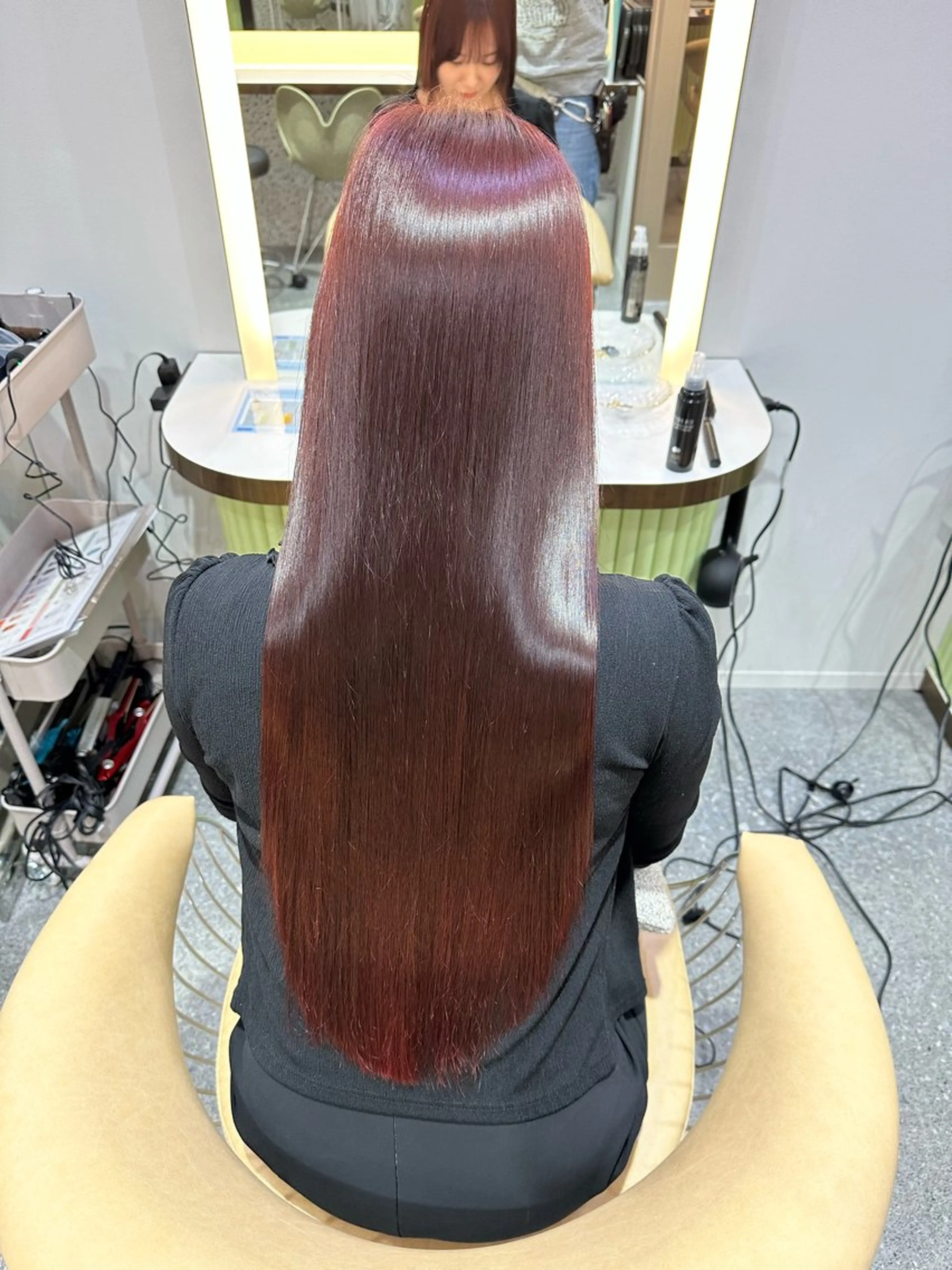 ロング カラー カット ヘアカラー 縮毛矯正 トリートメント 縮毛矯正　髪質改善 韓国風レイヤー　吉田のヘアスタイル