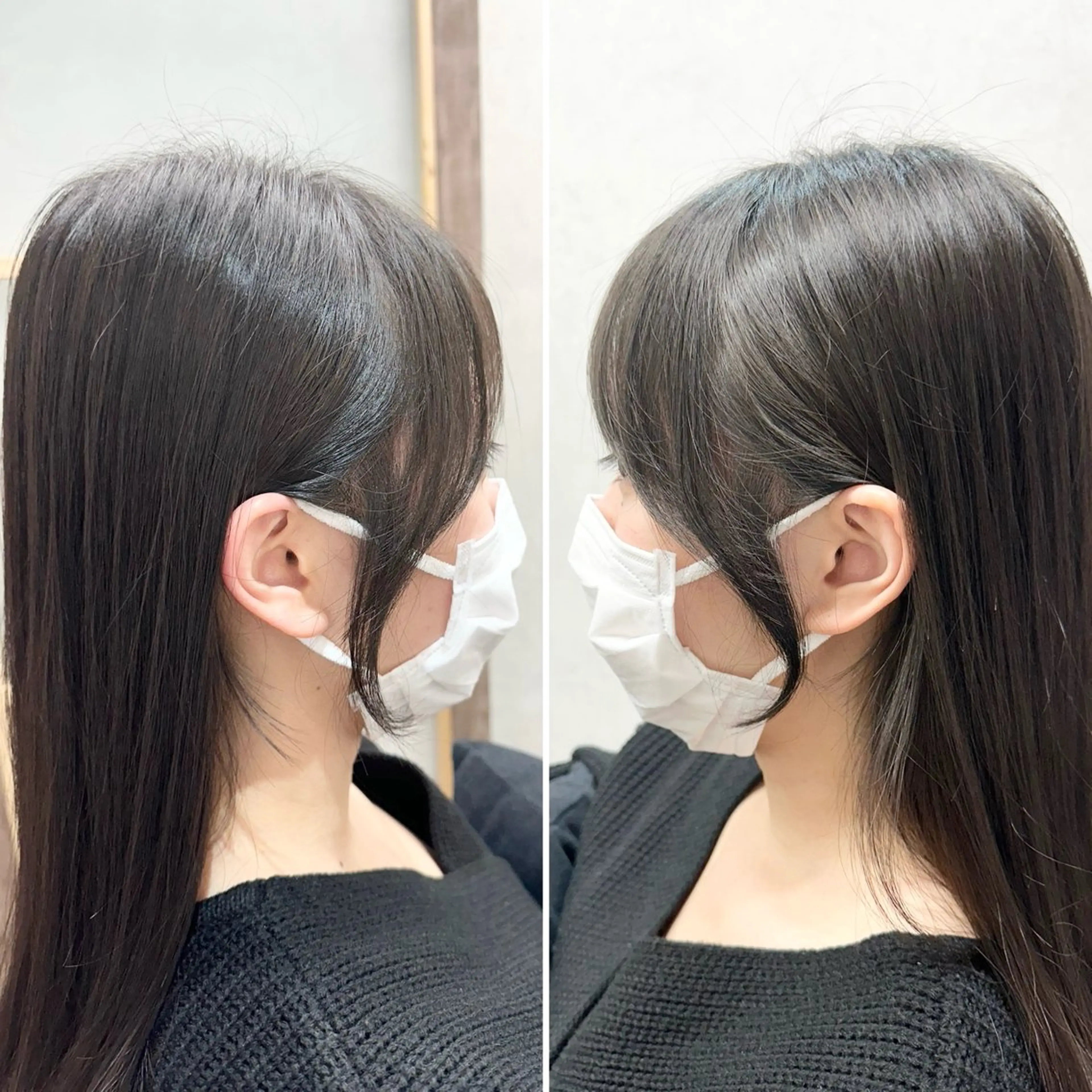 セミロング カラー 顔周りカット 似合わせカット 柳井 健太のヘアスタイル