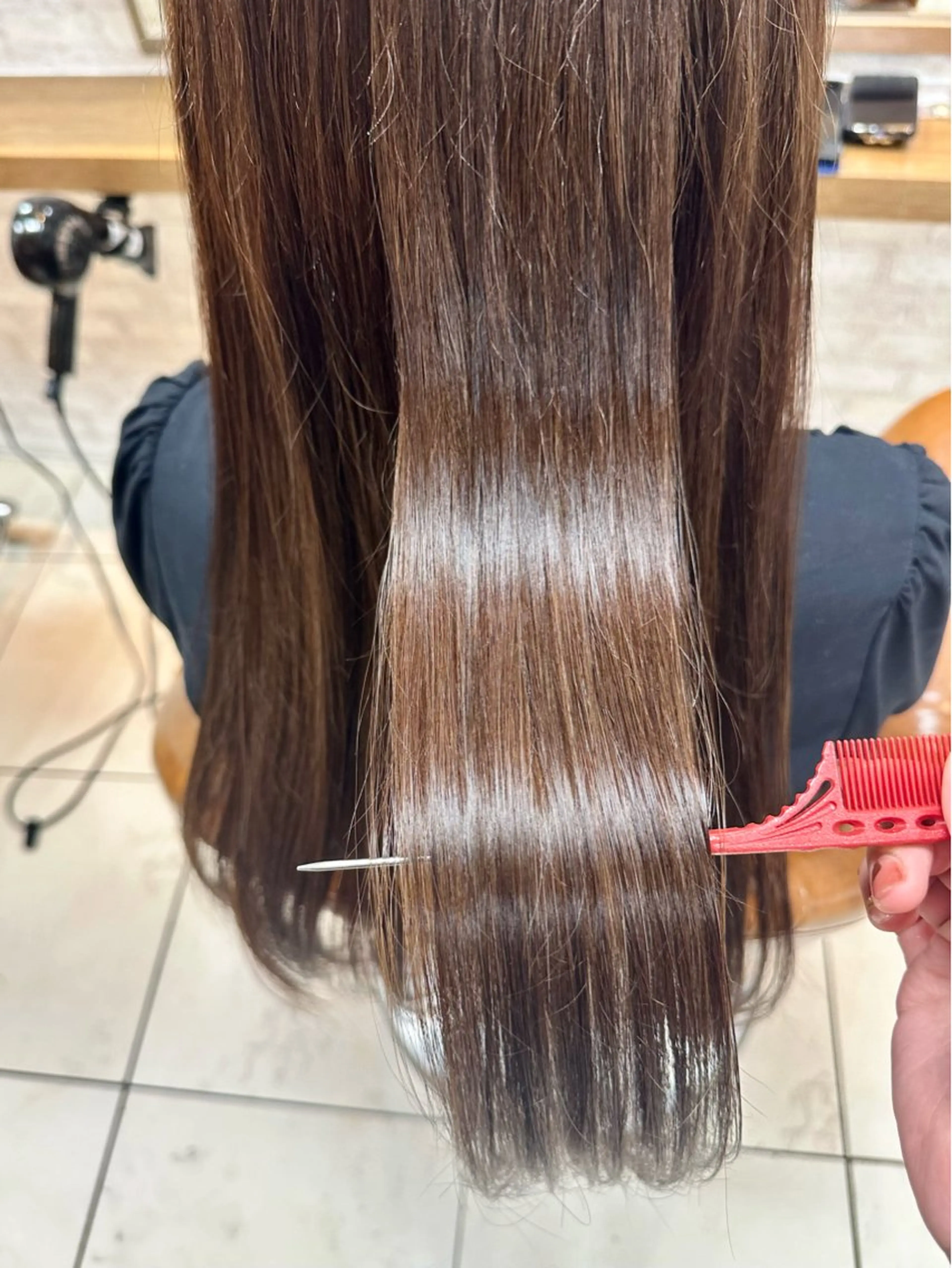 ロング カラー カット ヘアカラー 髪質改善/ブラック ヘア/リンのヘアスタイル