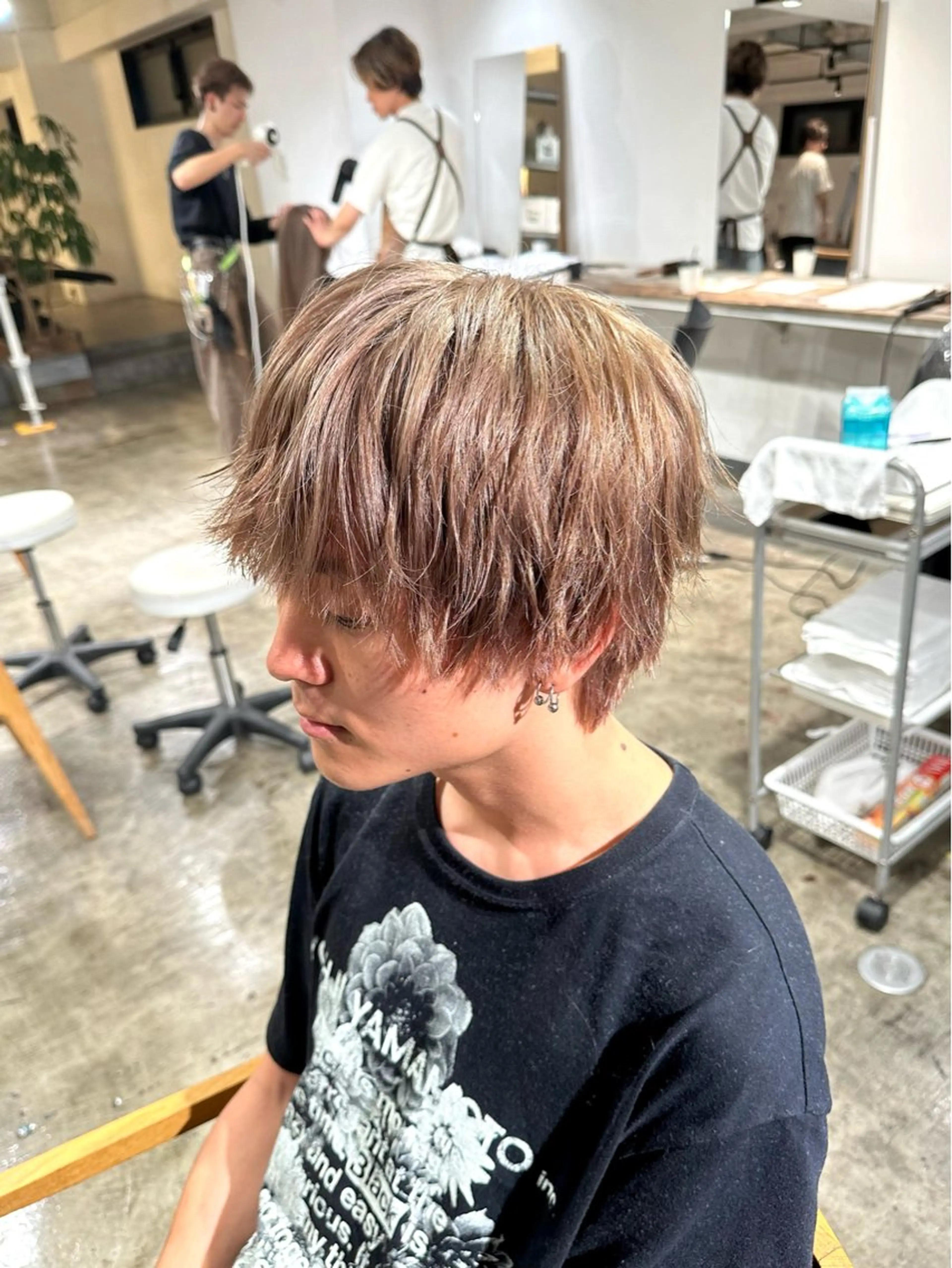 カラー メンズ メンズブリーチ メンズハイトーン マッシュ メンズパーマ ベージュカラー カット ヘアカラー トリートメント 骨格補正施術/メンズ 専門美容師/YUYAのヘアスタイル