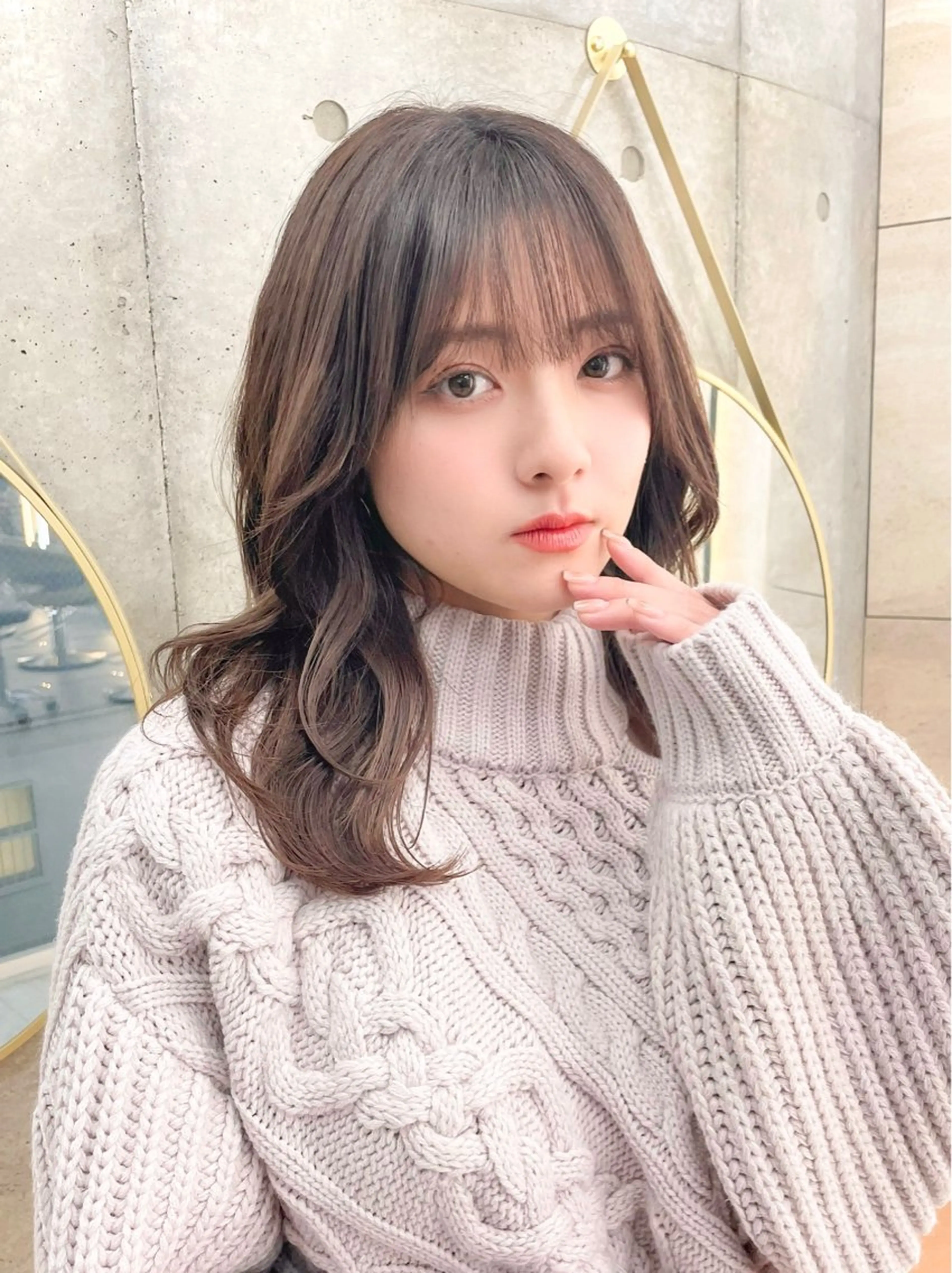 セミロング カラー カット ヘアカラー トリートメント 韓国ヘア🇰🇷 レイヤー/芝春樹のヘアスタイル