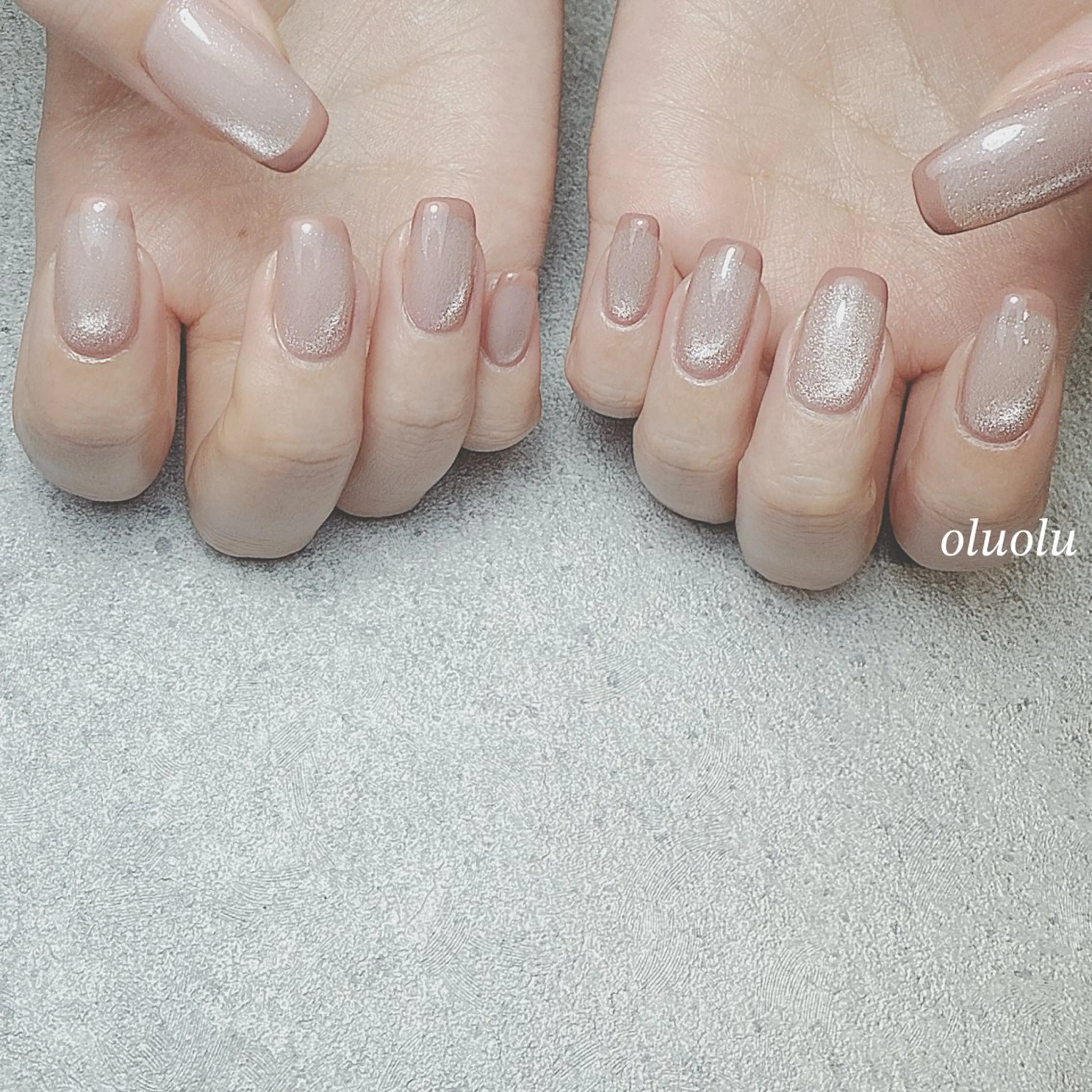 ネイル アートネイル ブラウン フレンチネイル マグネットネイル ピンク ハンドネイル 大村 紬華のネイルデザイン