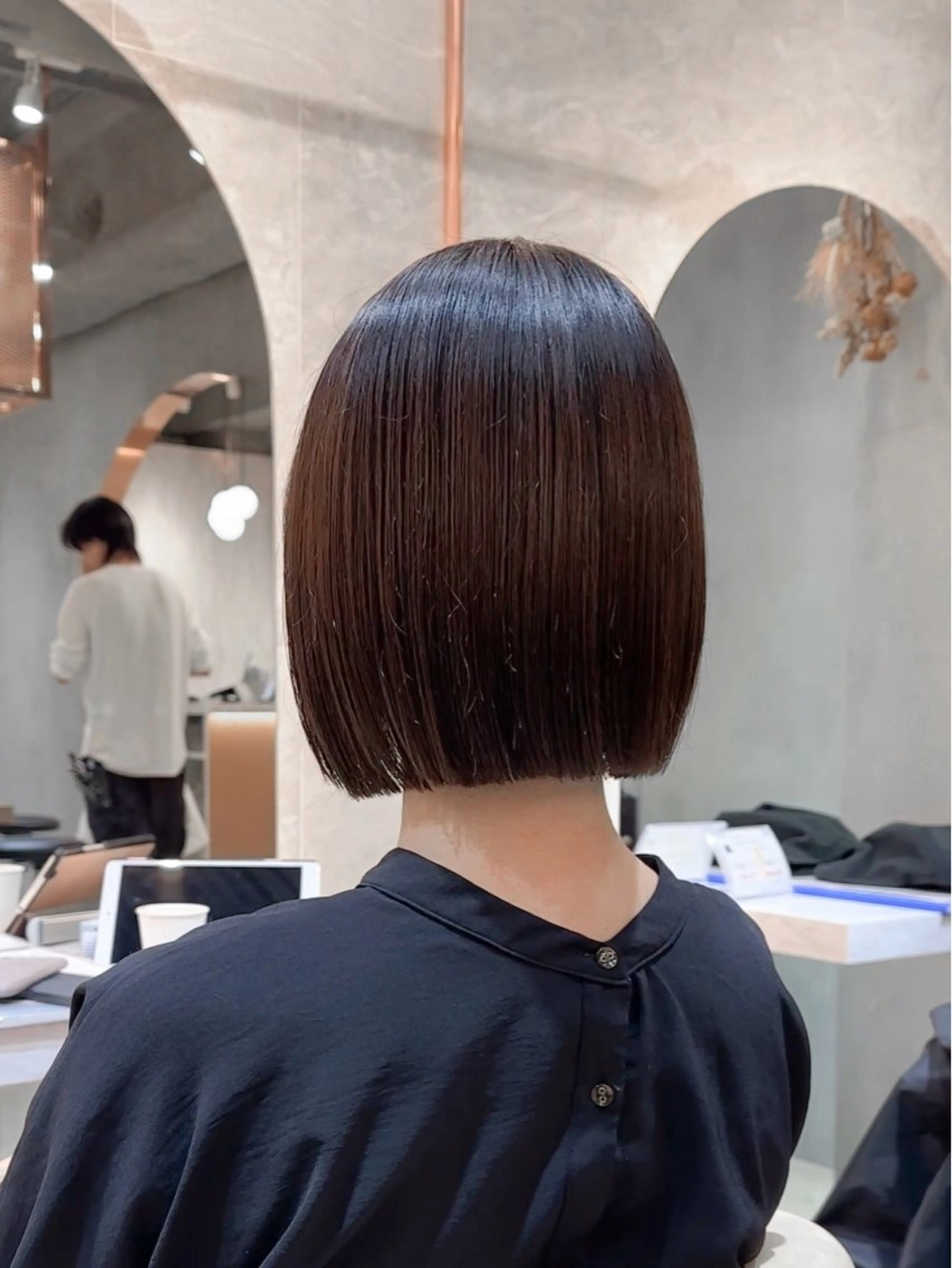 ショート カット 縮毛矯正 トリートメント 縮毛矯正/韓国ヘア /レイヤー🎀ミズキのヘアスタイル