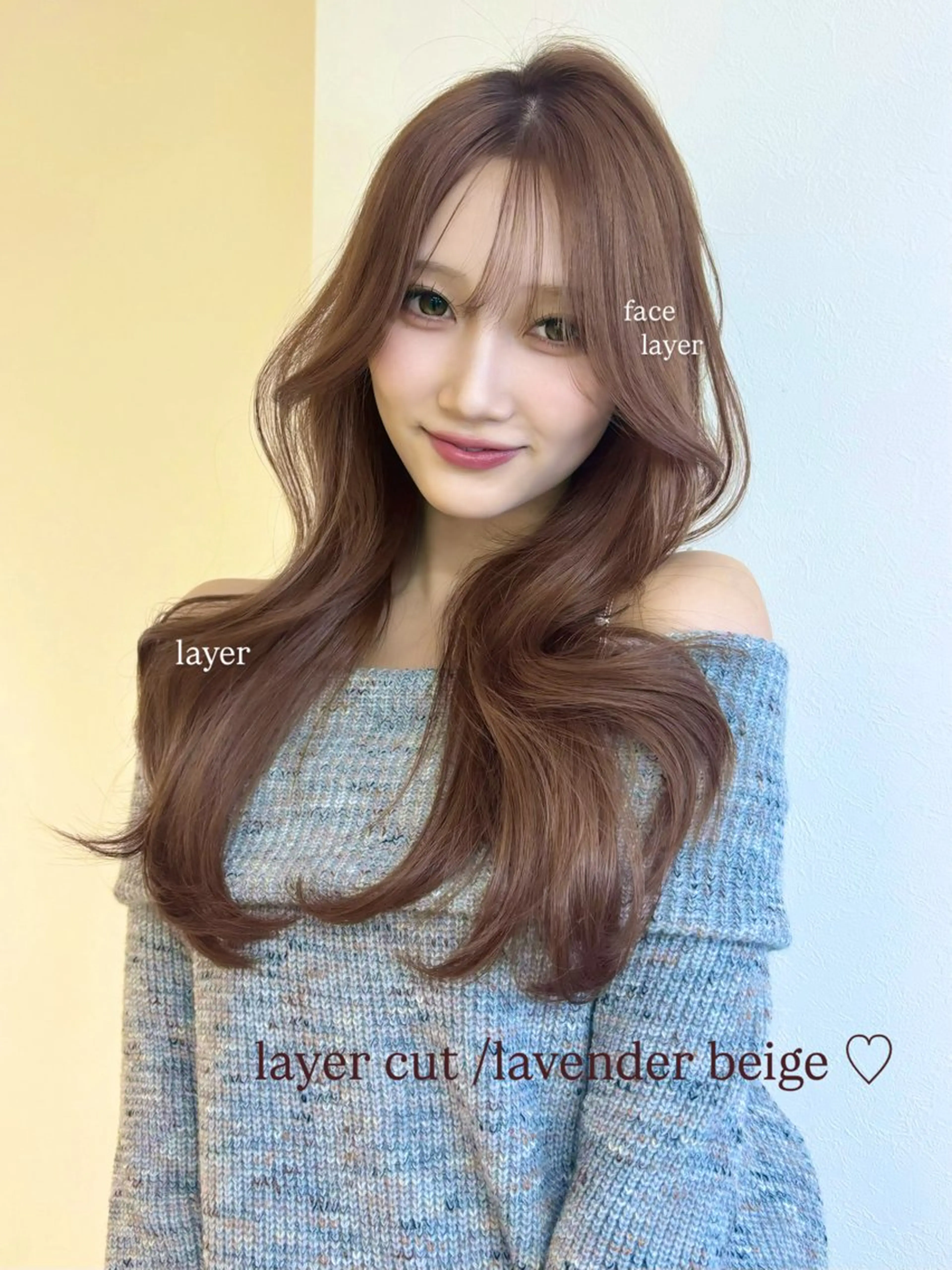 ロング カラー ヘアアレンジ ベージュカラー 透明感カラー ラベンダーカラー ラベンダーベージュ くびれヘア momo /レイヤー/暖色のヘアスタイル