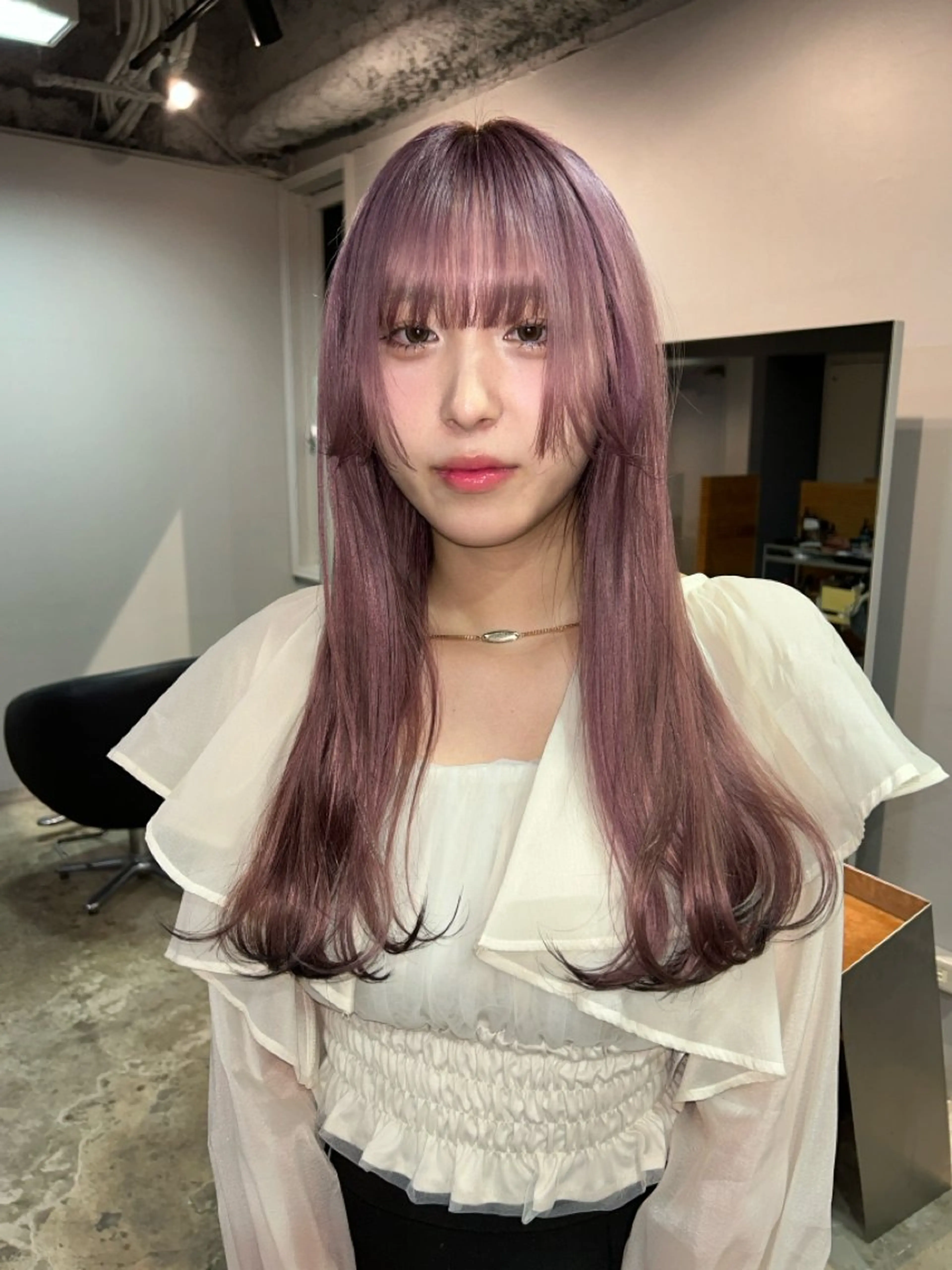 ロング ハイトーン特化/和音 【デザインカラー】のヘアスタイル