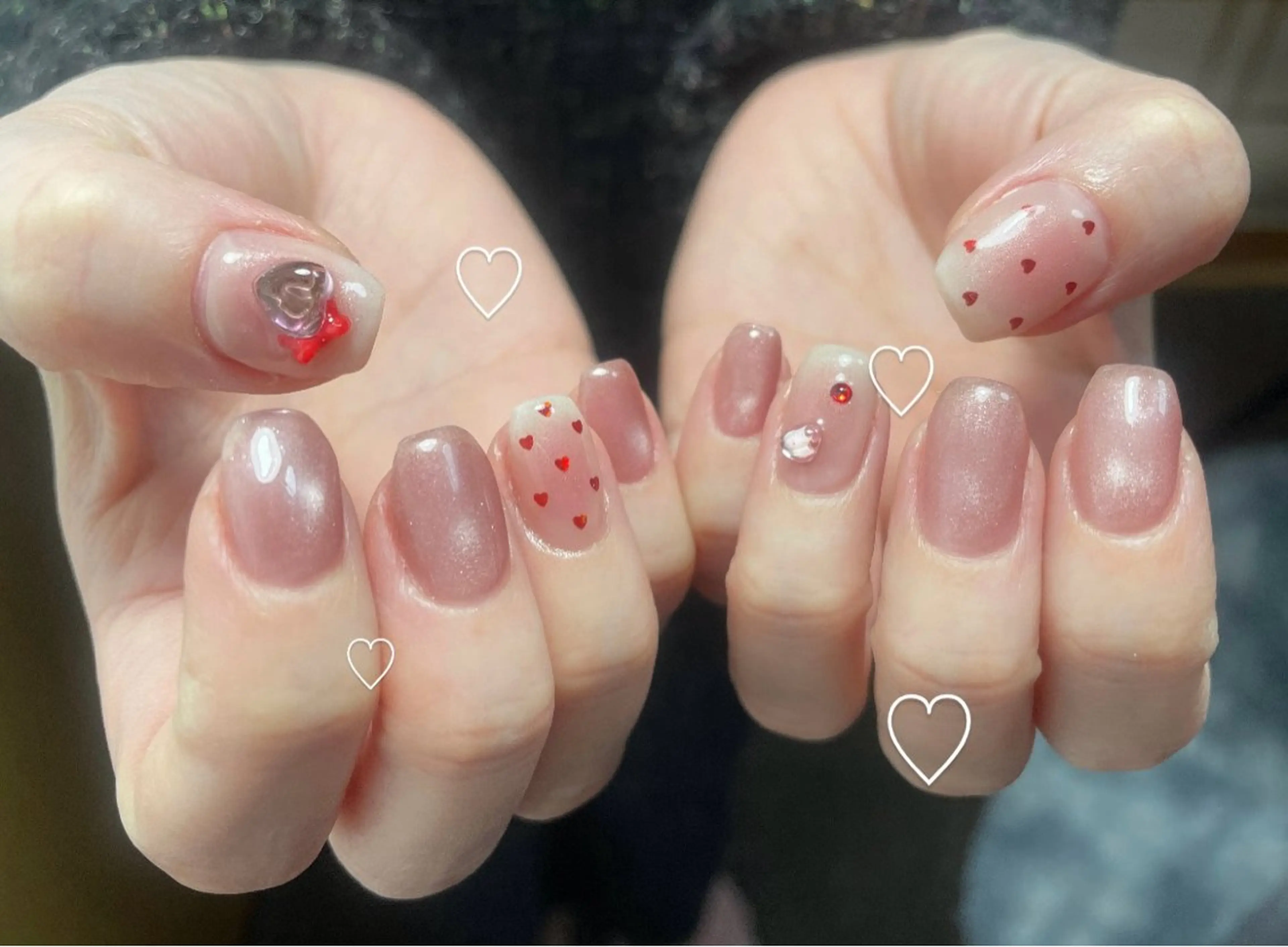 ネイル チークネイル マグネットネイル ハンドネイル nail salon junosのネイルデザイン