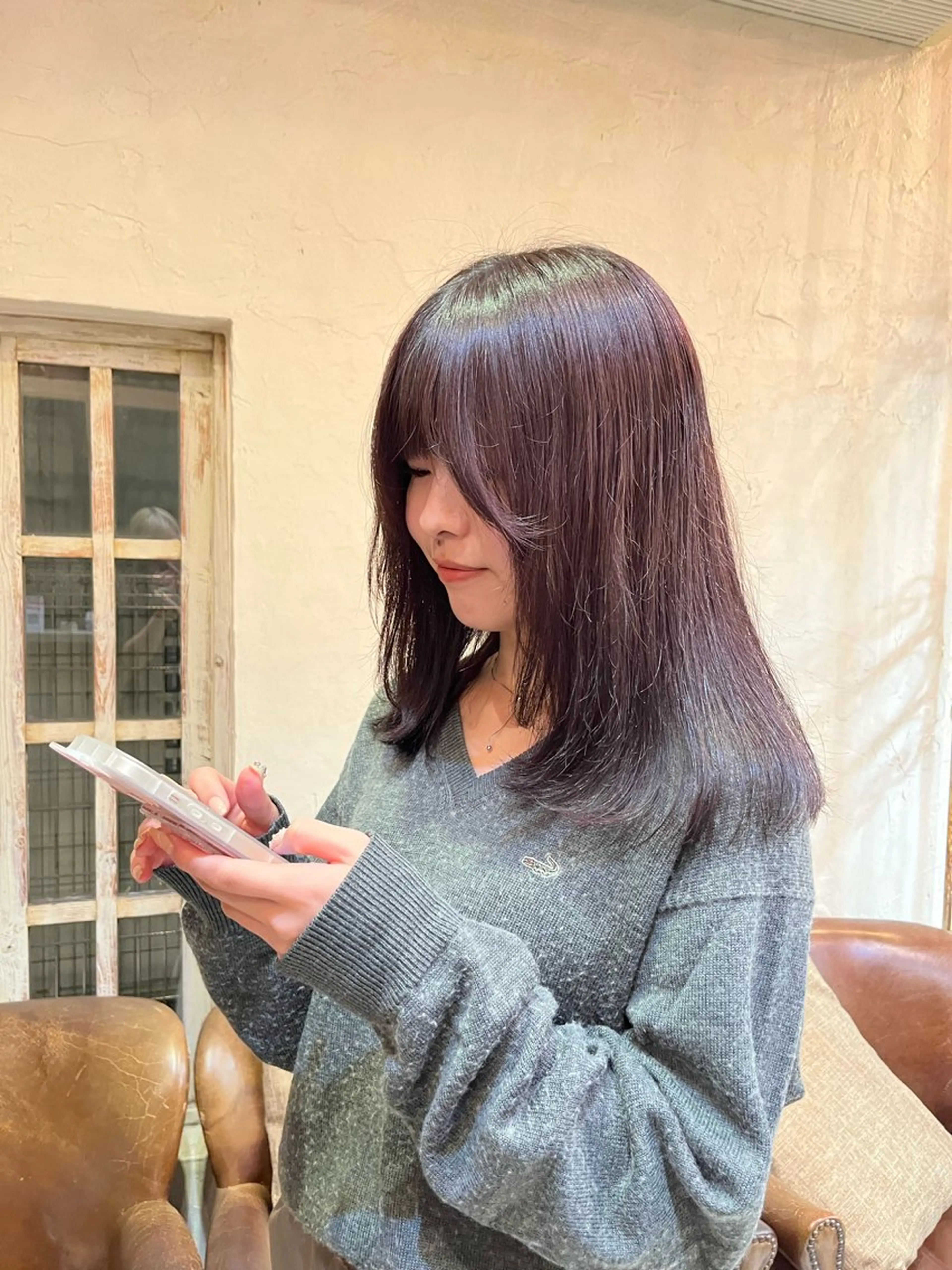 ミディアム カラー ヘアカラー トリートメント ヘアセット レイヤーカット/ ブリーチ/Asukaのヘアスタイル