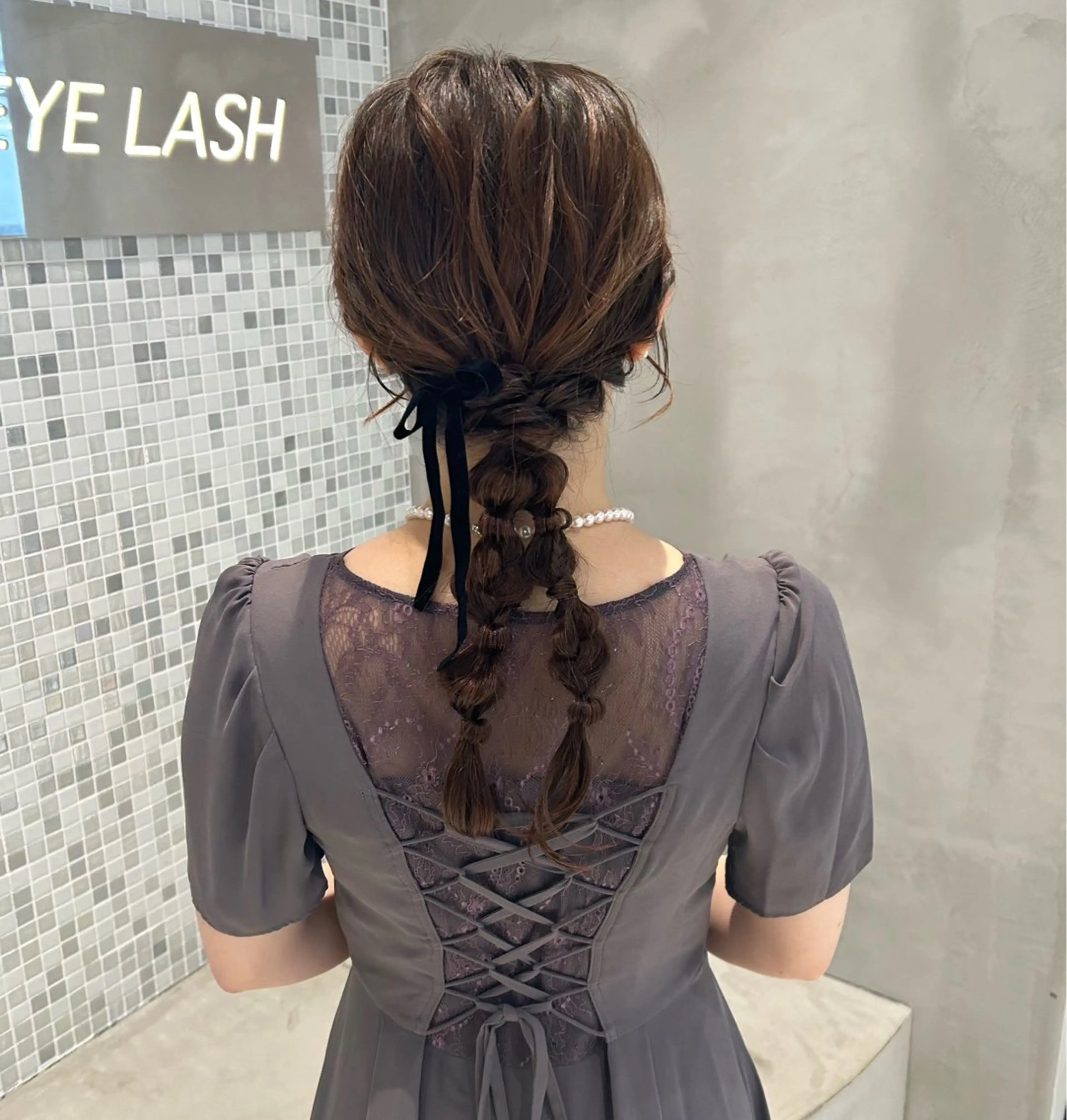セミロング ヘアアレンジ ヘアセット 透明感カラー🫧 nanohaのヘアスタイル