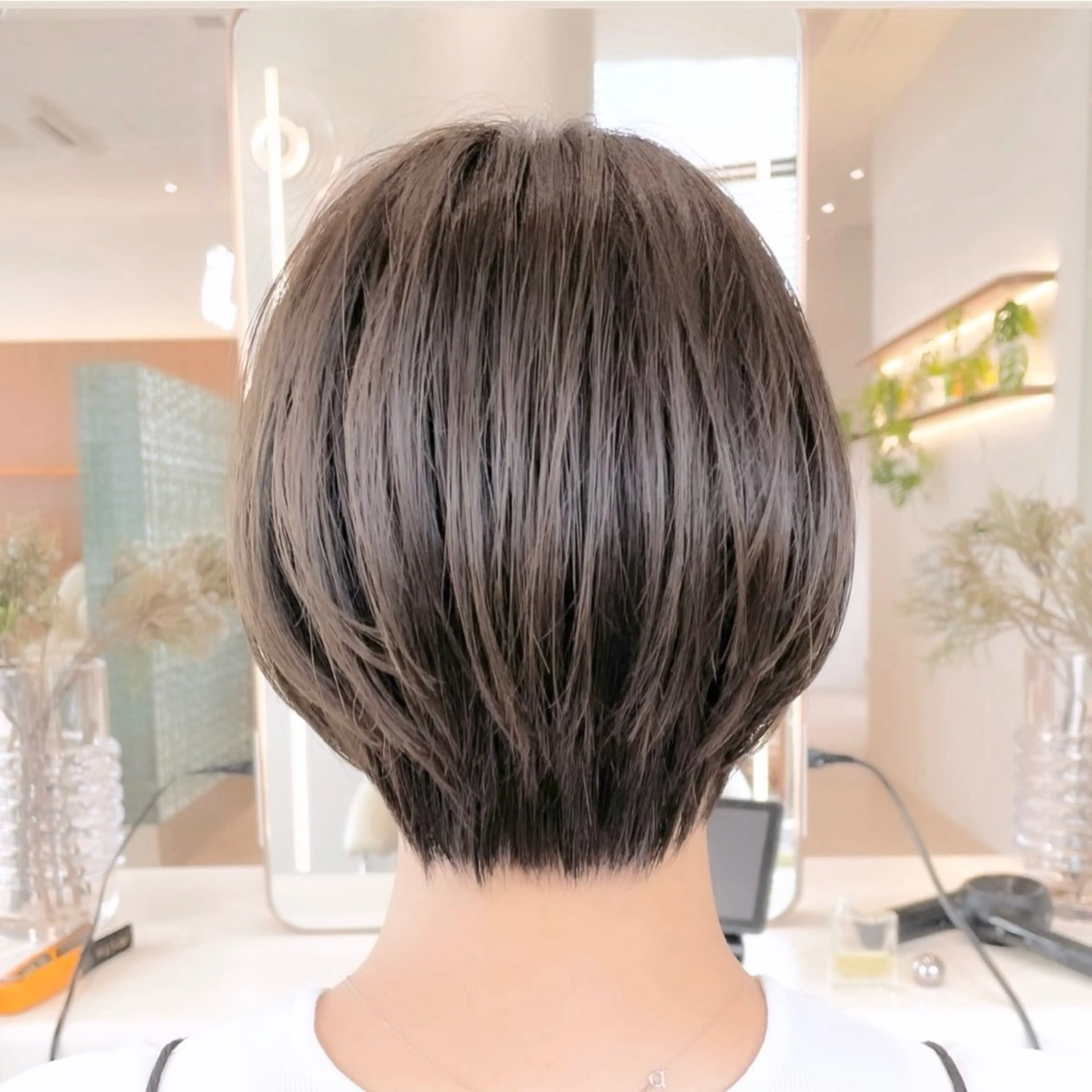 ショート カラー ショートボブ 丸みショート イルミナカラー ボブ 髪質改善 カット ヘアカラー トリートメント 田中航平/渋谷ボブ/ レイヤーボブのヘアスタイル