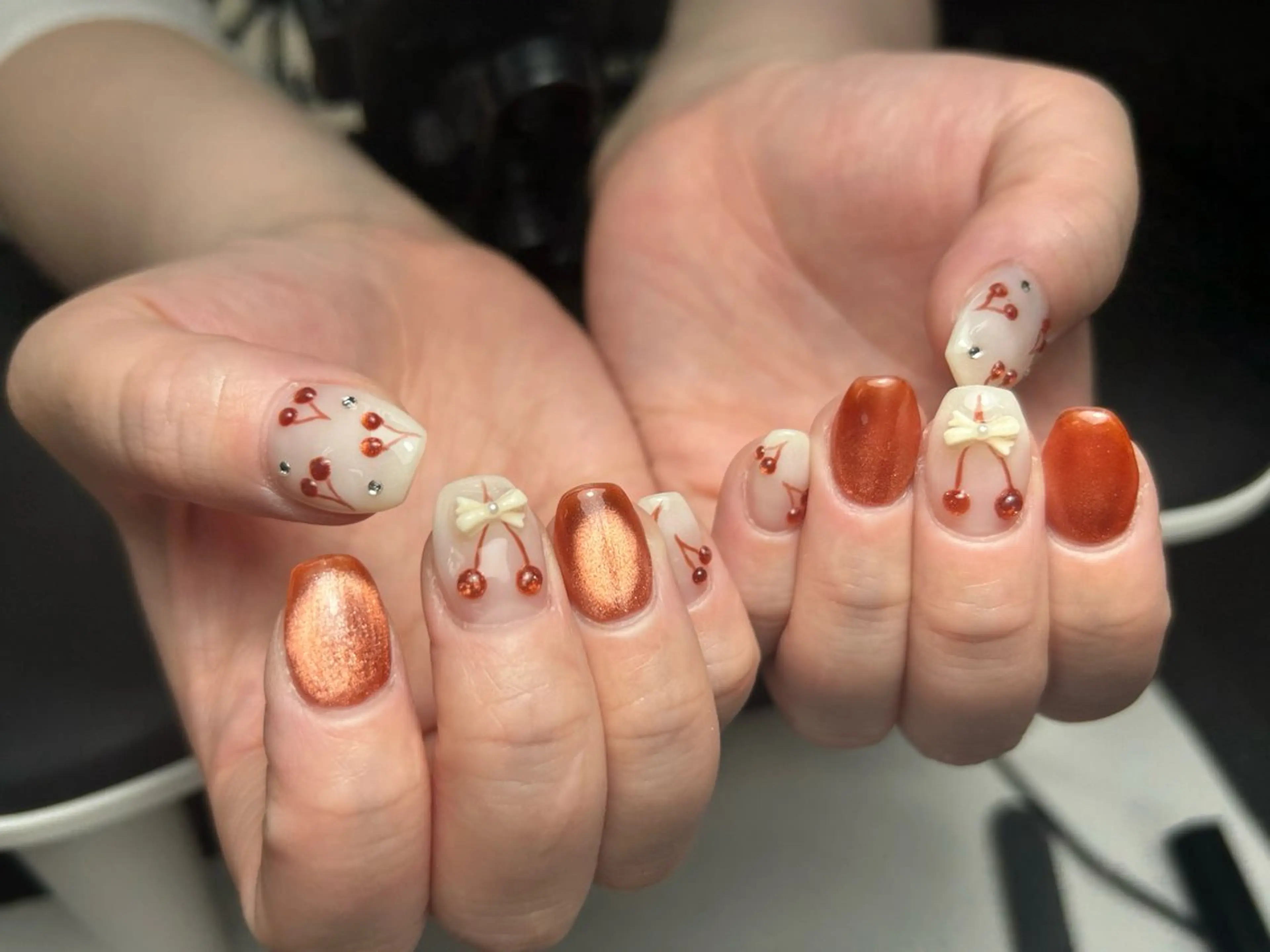 ネイル 韓国ネイル 持ち込み ニュアンスネイル ネイルチップ 冬ネイル RINN ANA.CHUOのネイルデザイン