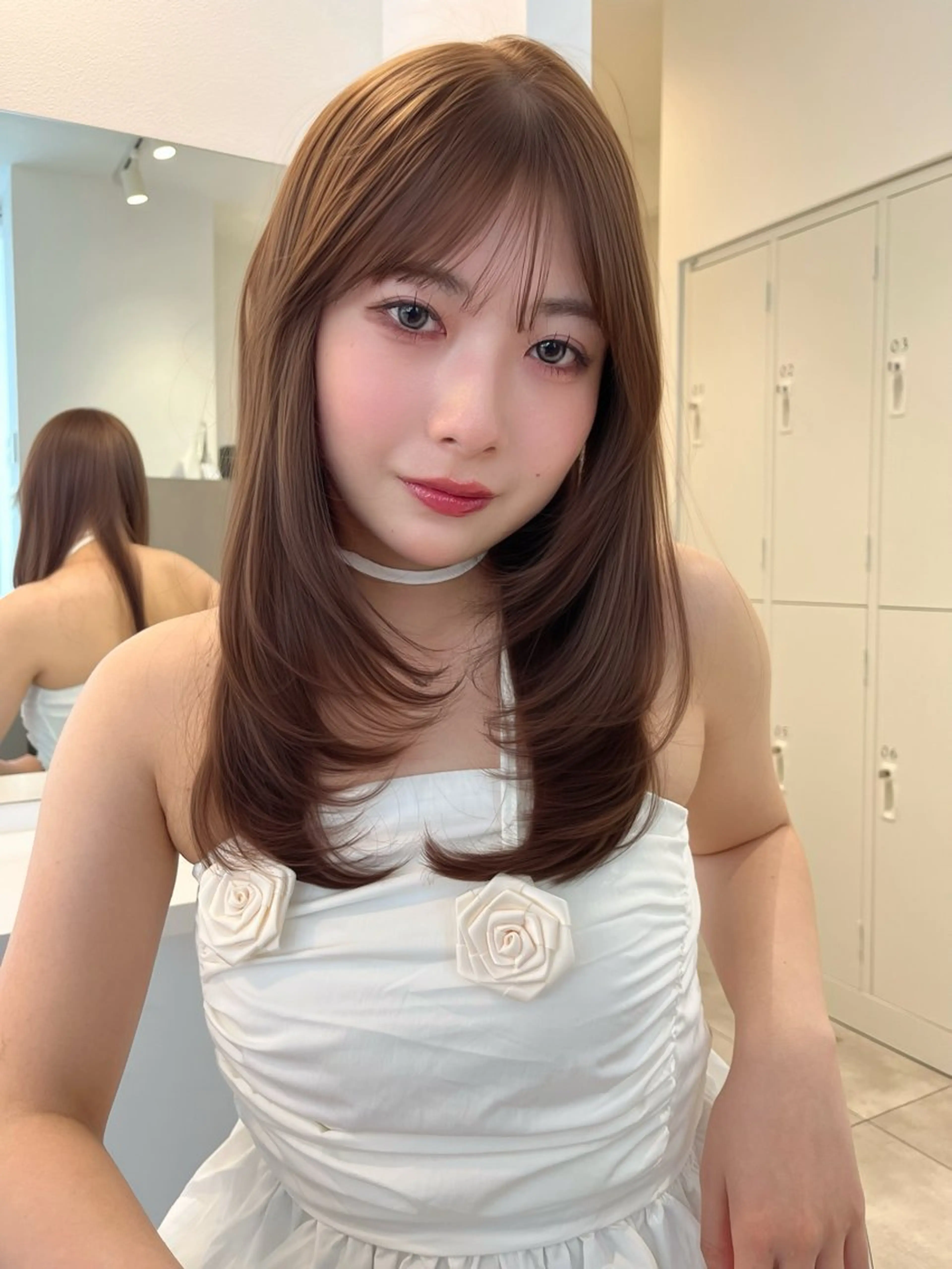 【プレミアムケア🤍人気No.3】カット＋イルミナカラー+超音波アイロン付き髪質改善HITAトリートメント🩵の写真